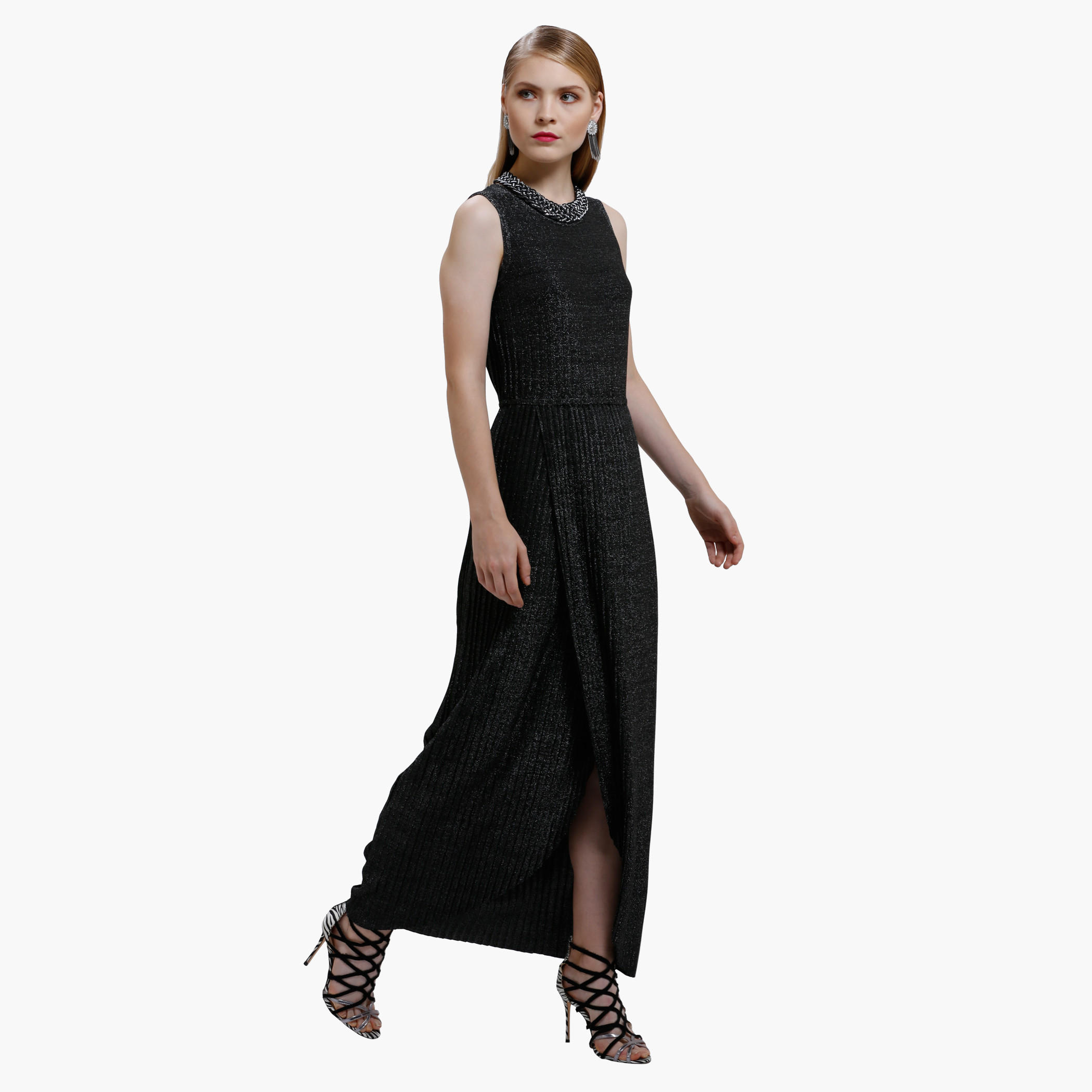 Long Dress with Ribbed Detail and Round Neck-women-clothing-dresses-image-3