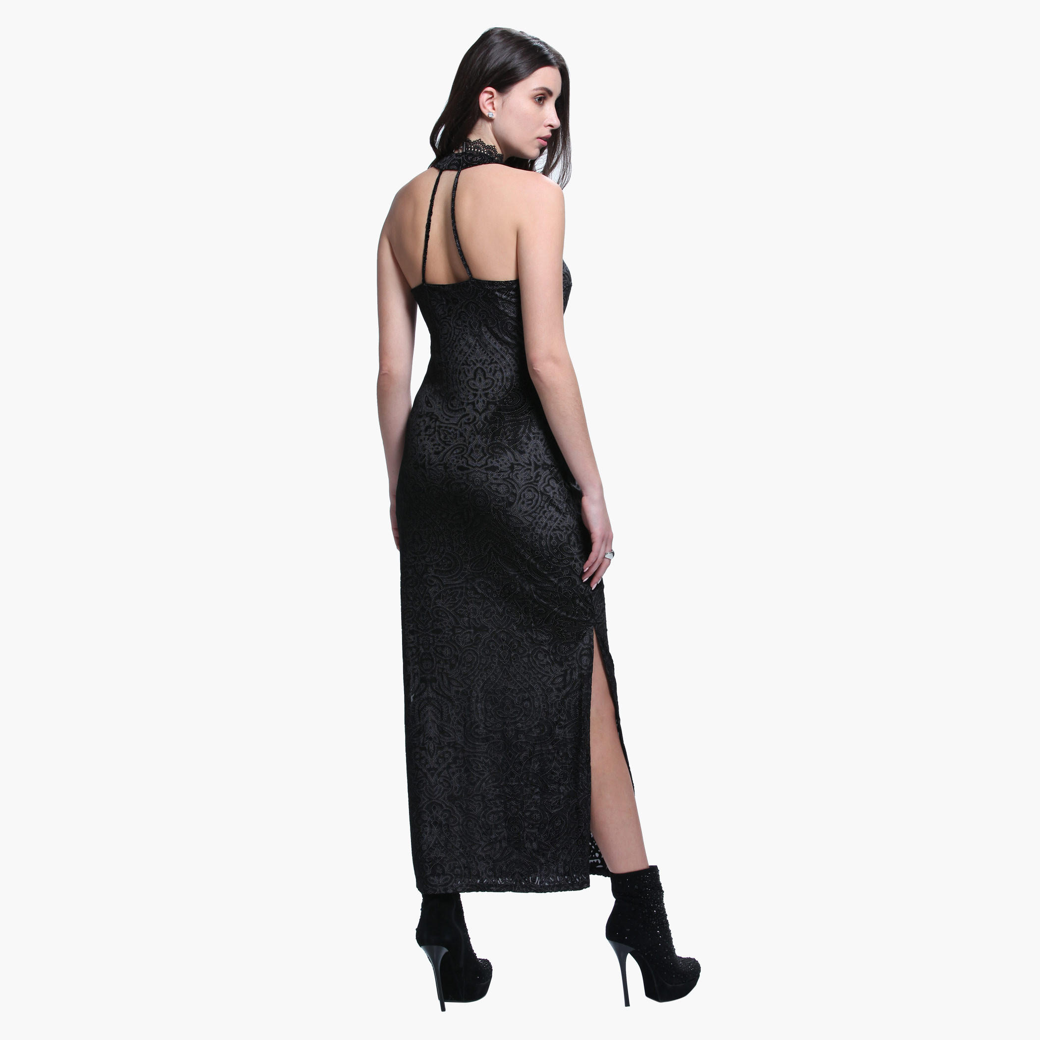 Halter Neck Maxi Dress with Side Slit-women-clothing-dresses-image-2
