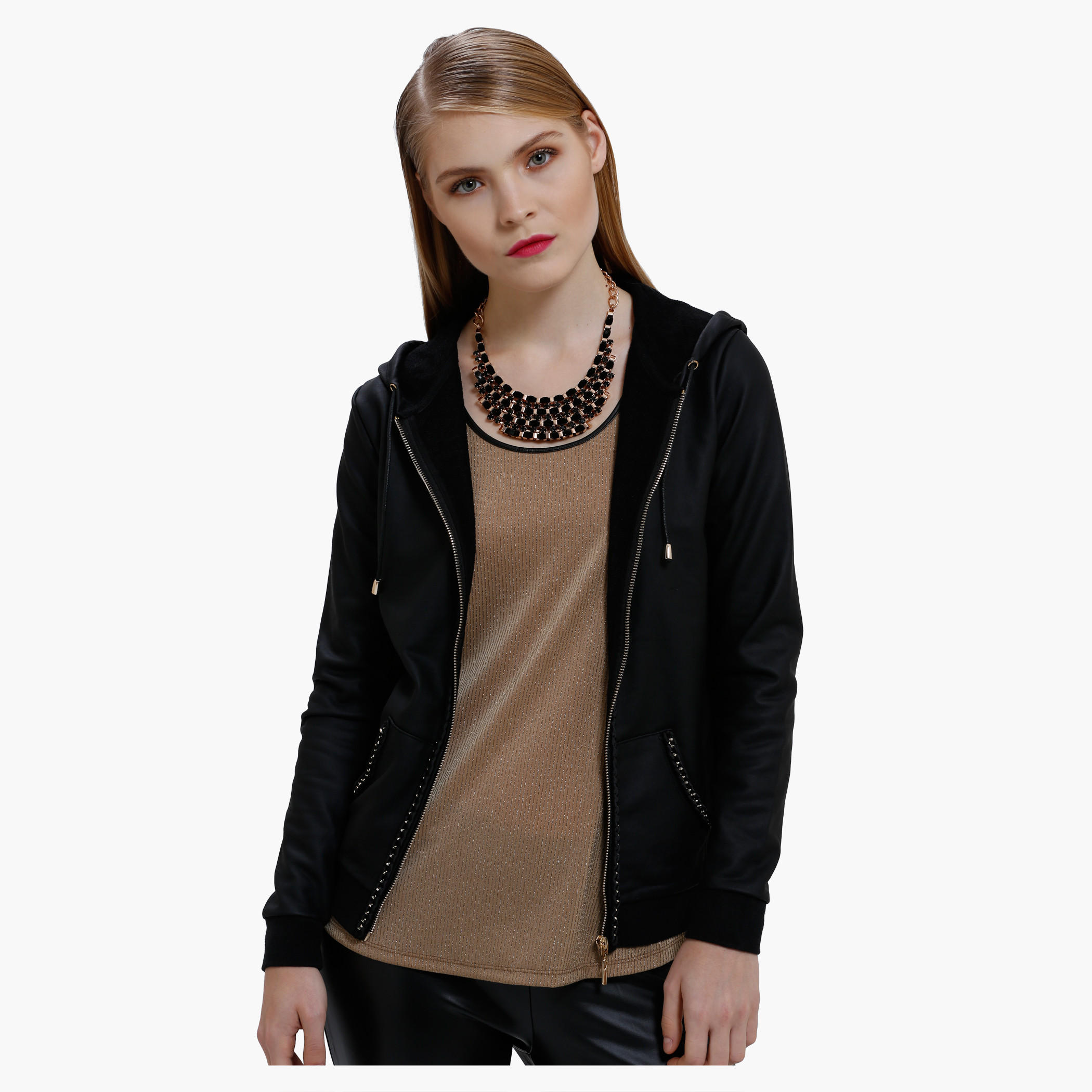 Embellished Long Sleeves Jacket with Hood-women-winterwear-coatsandjackets-jackets-image-1