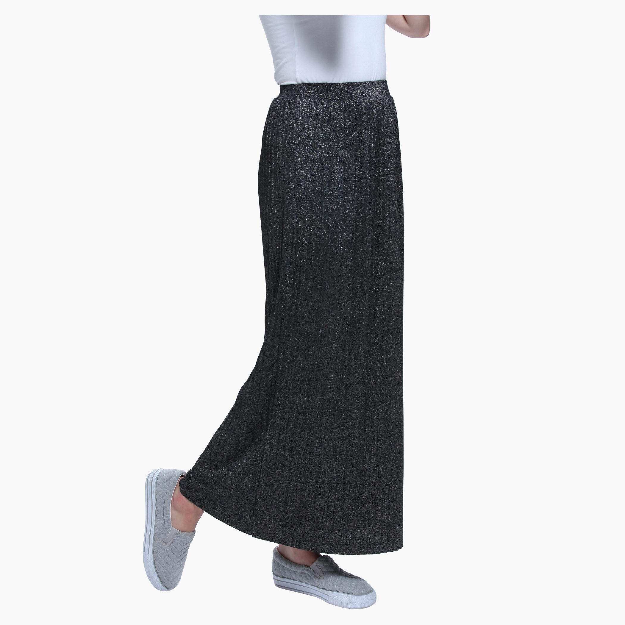 Textured Column Skirt with Elasticised Waistband-women-clothing-bottoms-skirts-image-3