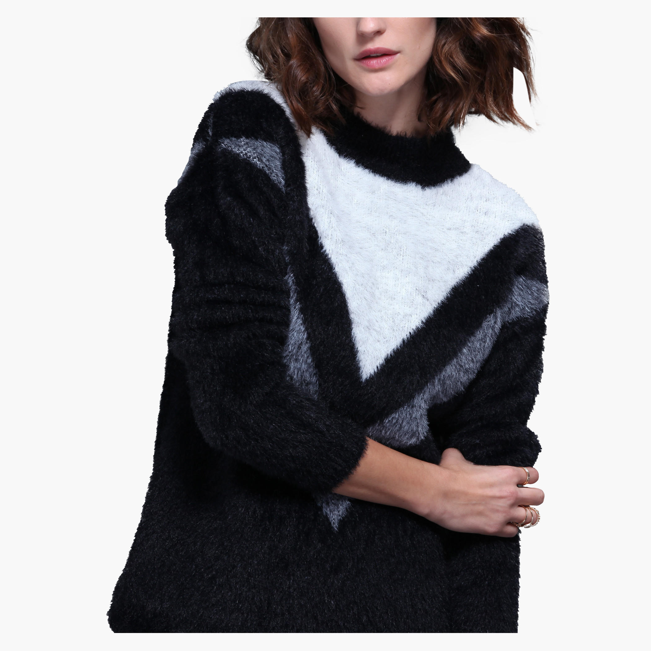 Chevron Print Long Sleeves Sweater-women-clothing-cardigansandjumpers-jumpers-image-4