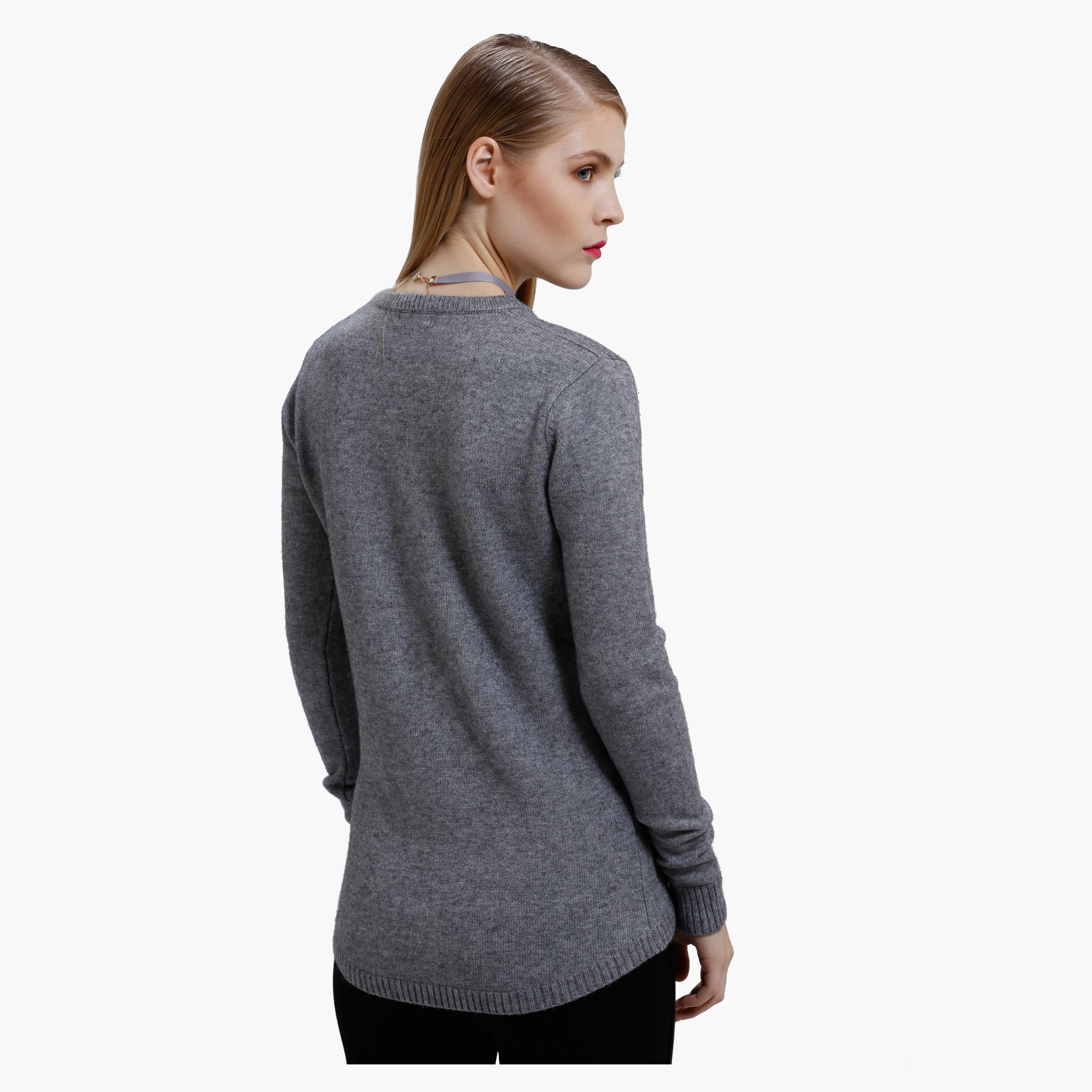 Graphic Print Sweat Top with Round Neck and Long Sleeves-women-clothing-cardigansandjumpers-jumpers-image-2