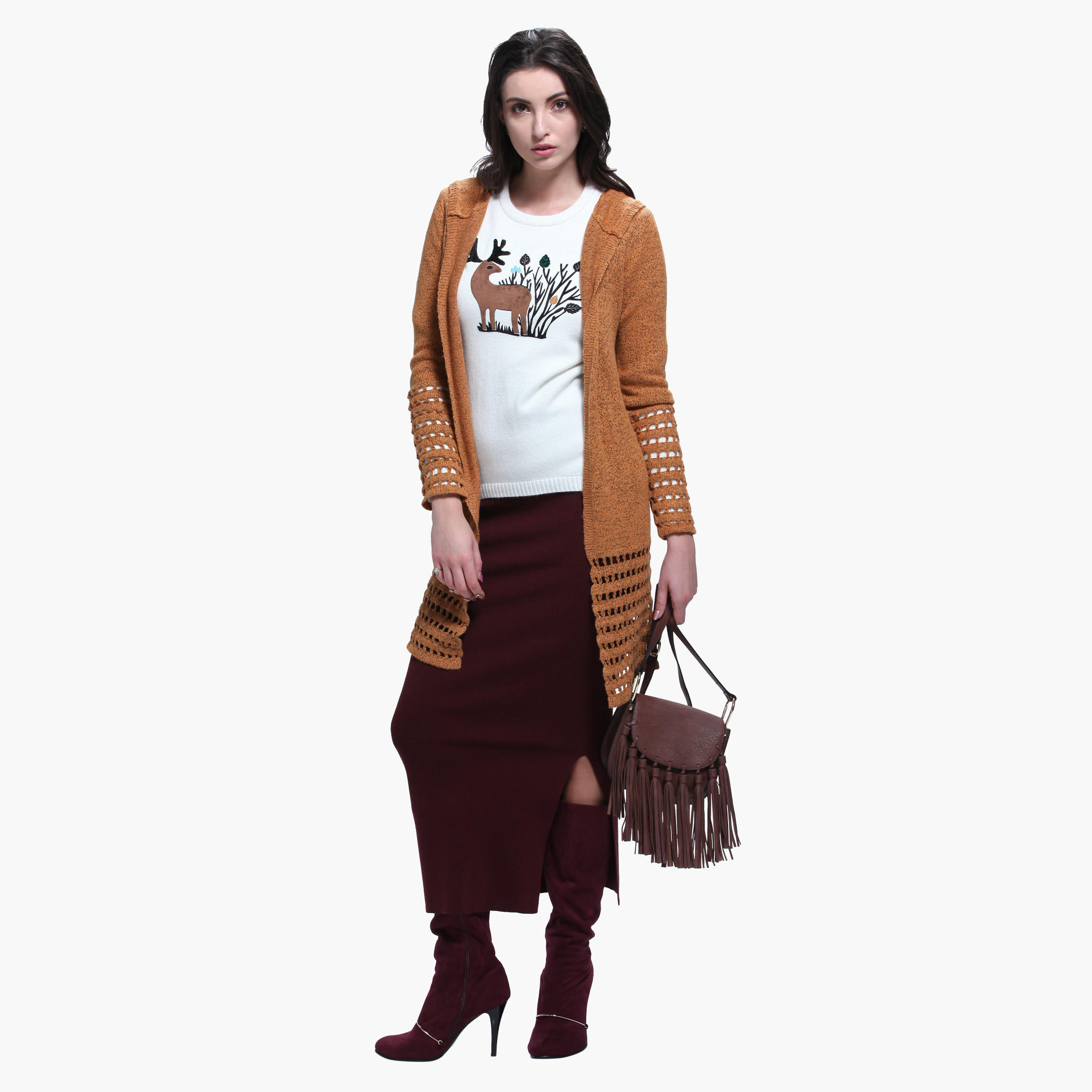 Graphic Print Long Sleeves Sweater-women-clothing-cardigansandjumpers-jumpers-image-1