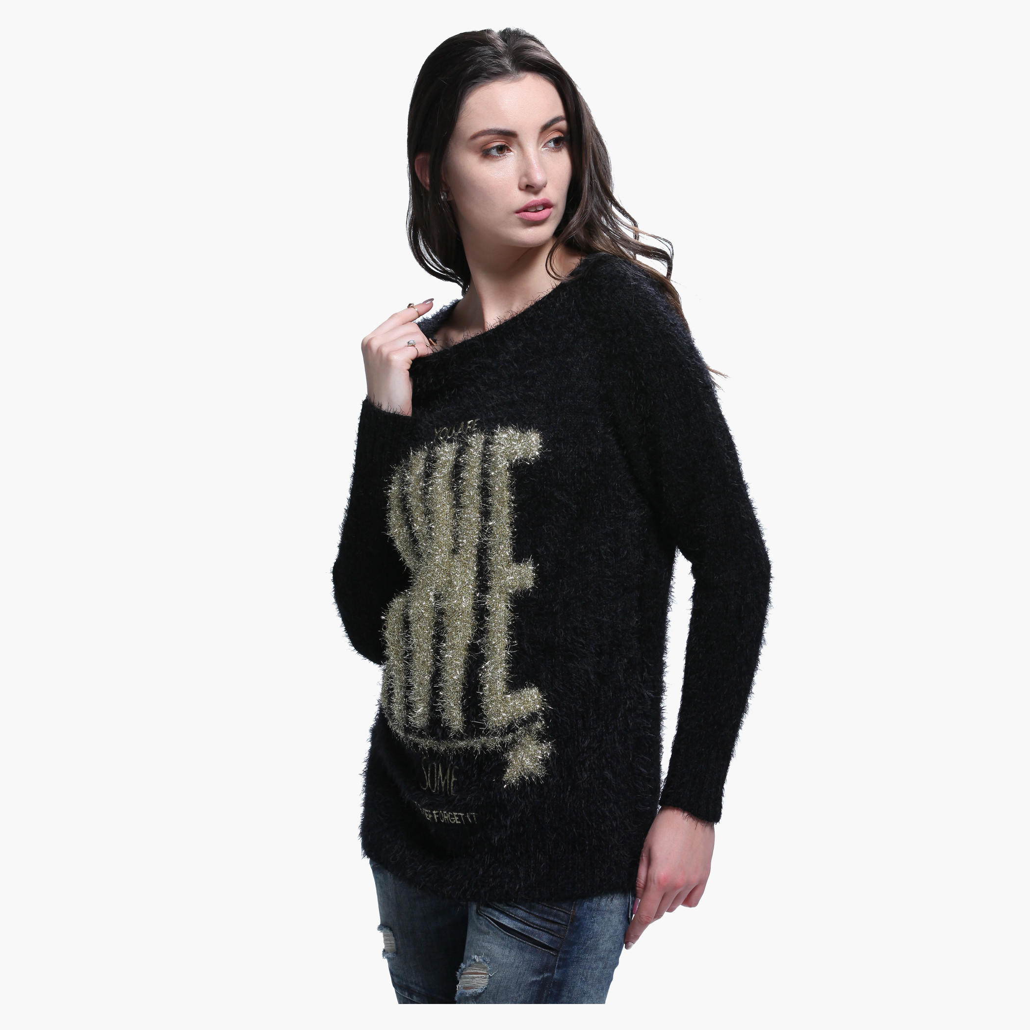 Long Sleeves Round Neck Sweat Top-women-clothing-cardigansandjumpers-jumpers-image-1