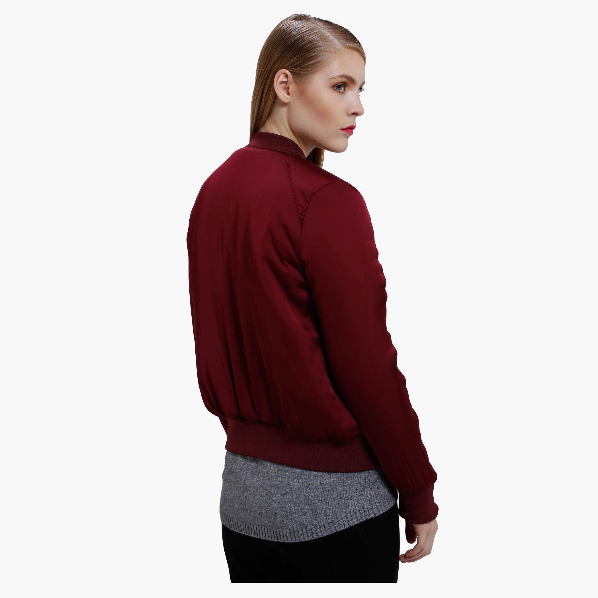 Bomber Jacket with Zip Detail and Long Sleeves-women-winterwear-coatsandjackets-jackets-image-2