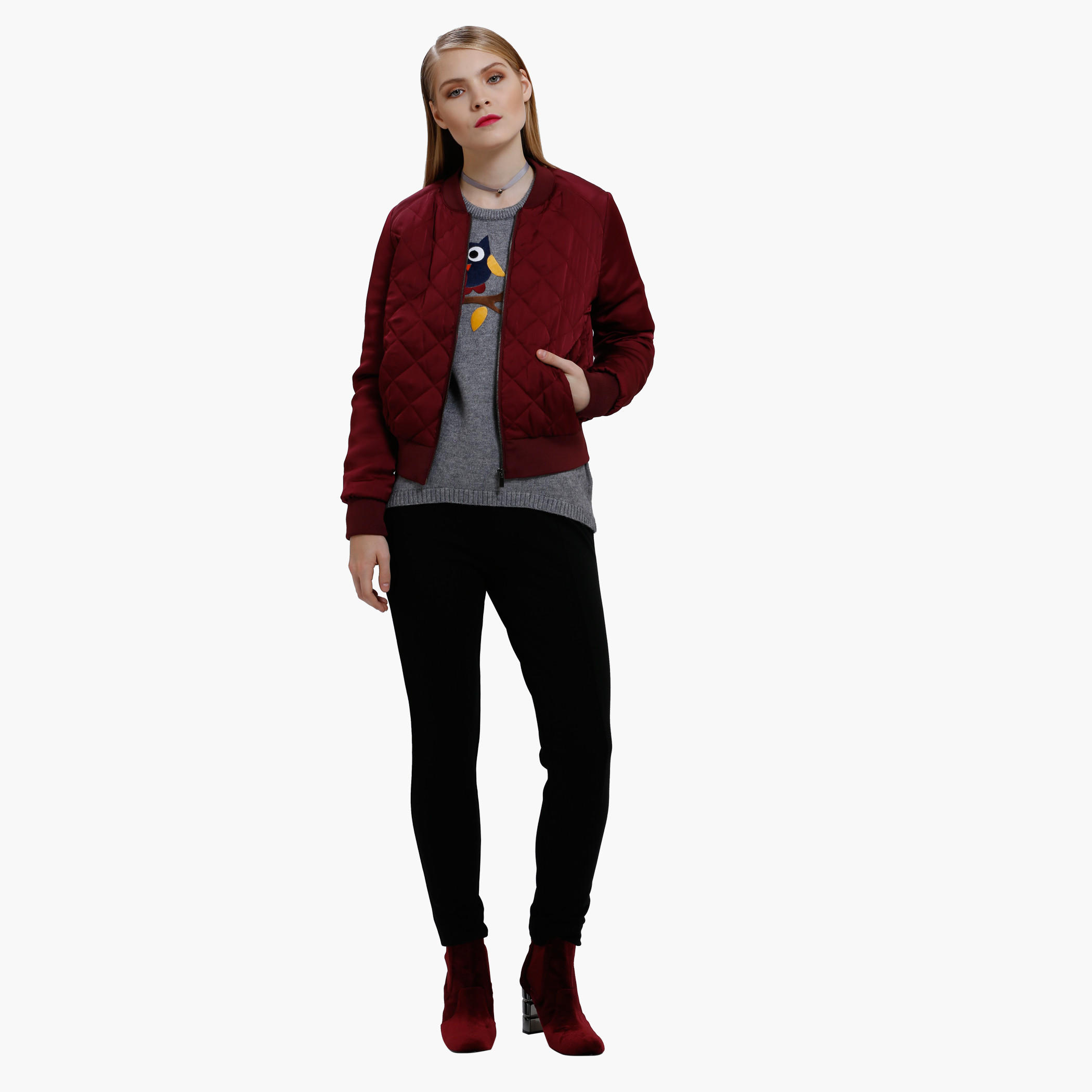 Bomber Jacket with Zip Detail and Long Sleeves-women-winterwear-coatsandjackets-jackets-image-5