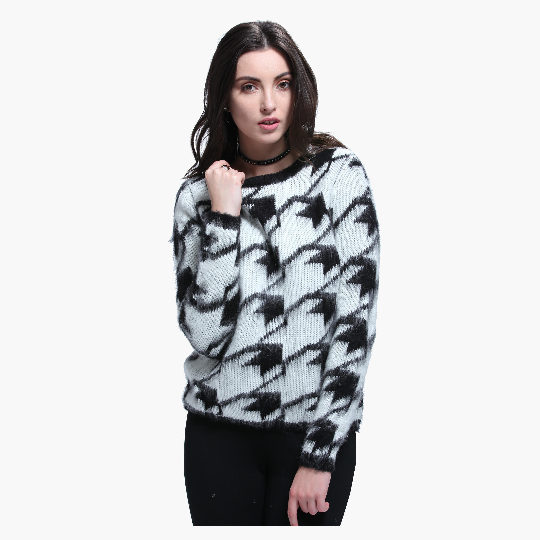 Long Sleeves Round Neck Sweater-women-clothing-cardigansandjumpers-jumpers-image-1