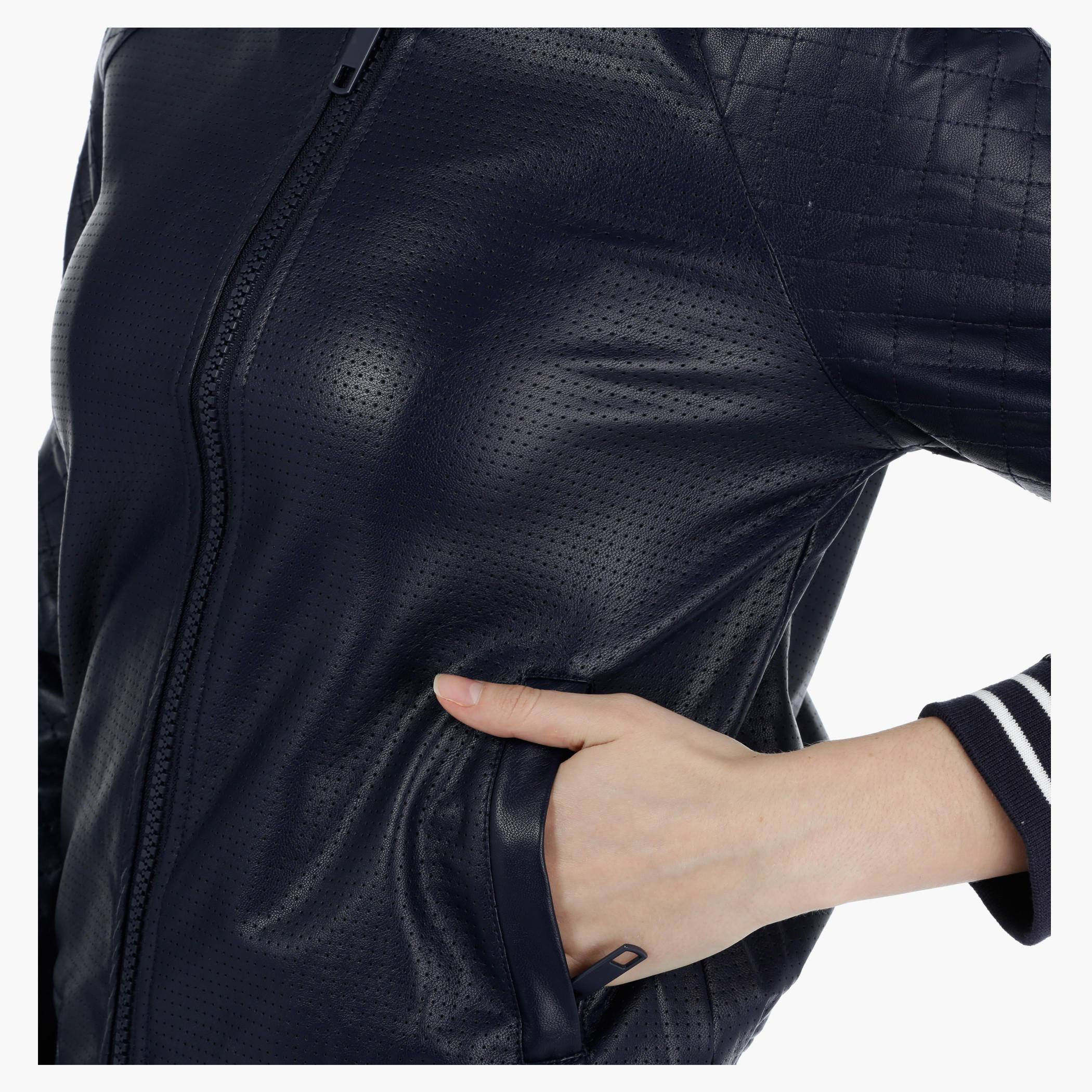 Textured Full-sleeved Bomber Jacket-women-winterwear-coatsandjackets-jackets-image-2