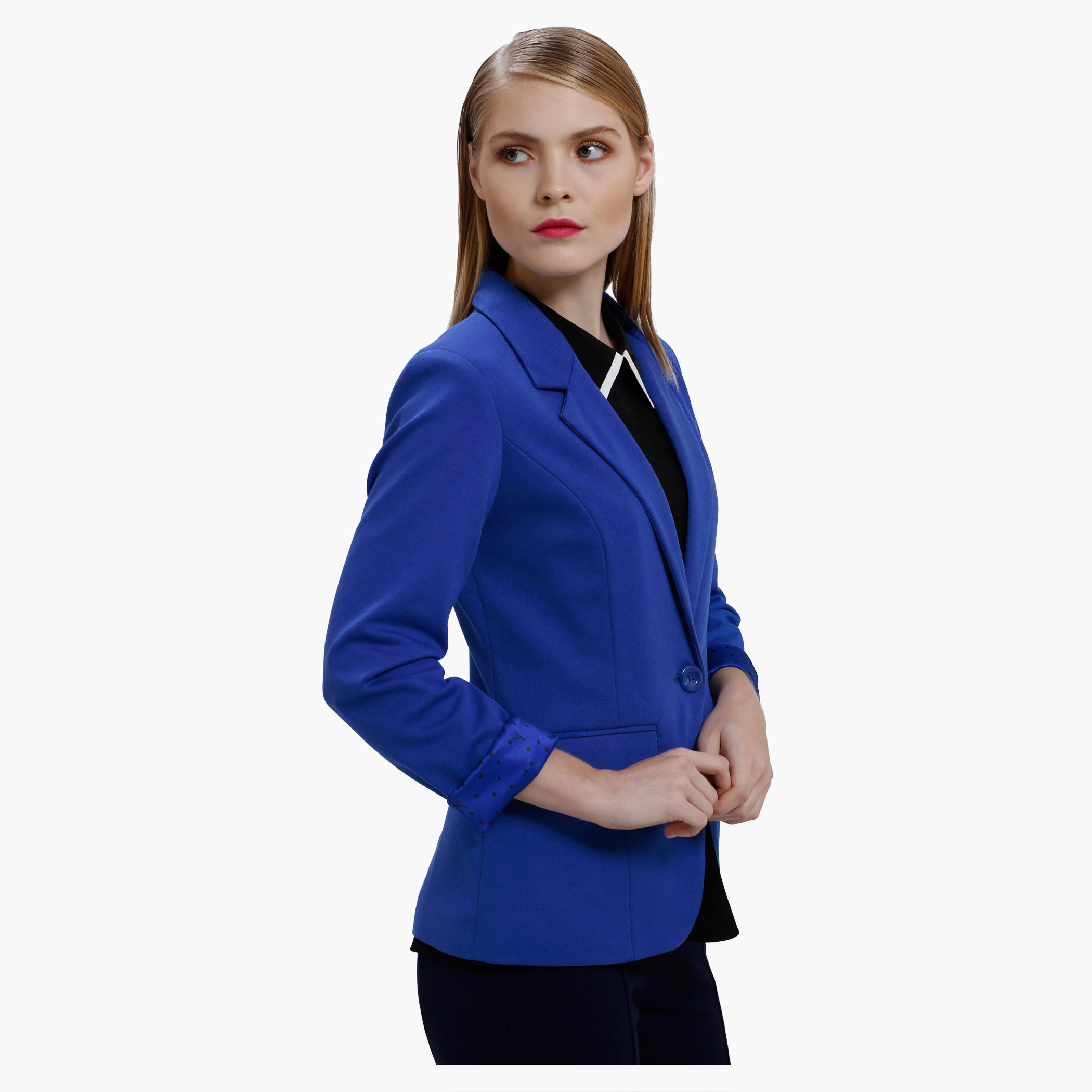 Long Sleeves Formal Jacket with Polka Dot Lining-women-clothing-coatsandjackets-blazers-image-3