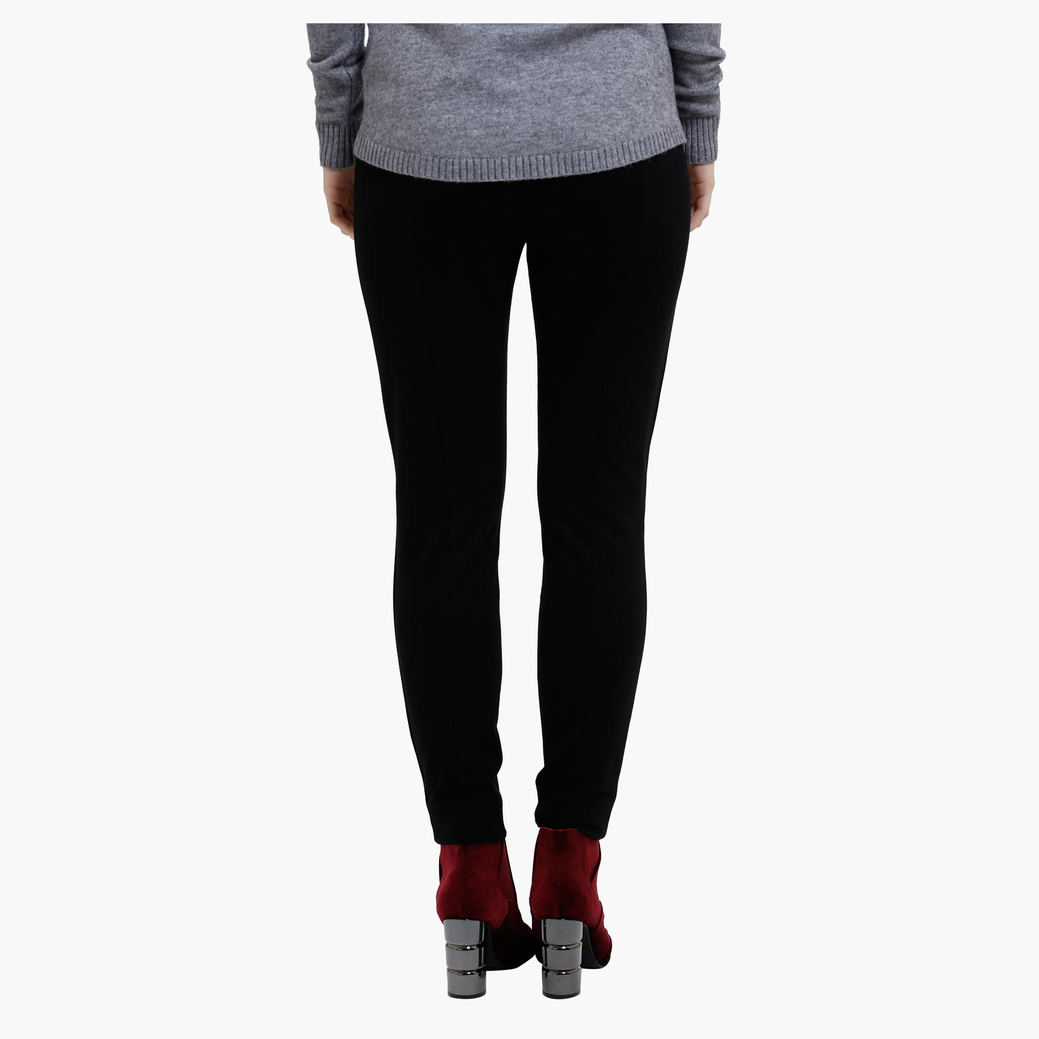 Full Length Leggings with Zip Detailing in Slim Fit-women-clothing-bottoms-leggings-image-2