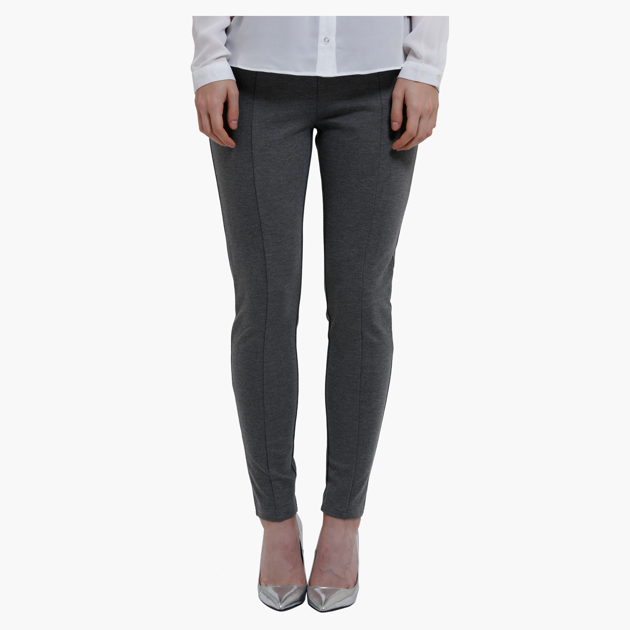Full Length Leggings with Zip Detailing in Slim Fit-women-clothing-bottoms-leggings-image-1