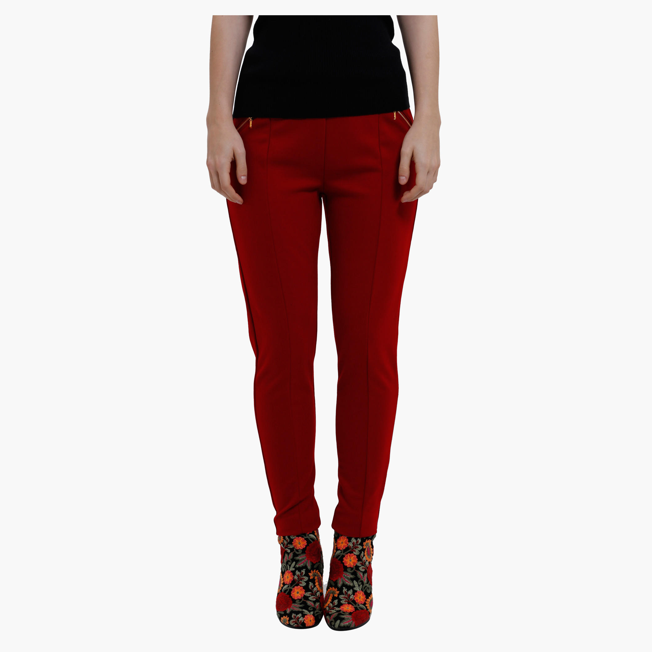 Full Length Leggings with Zip Detailing in Slim Fit-women-clothing-bottoms-leggings-image-1
