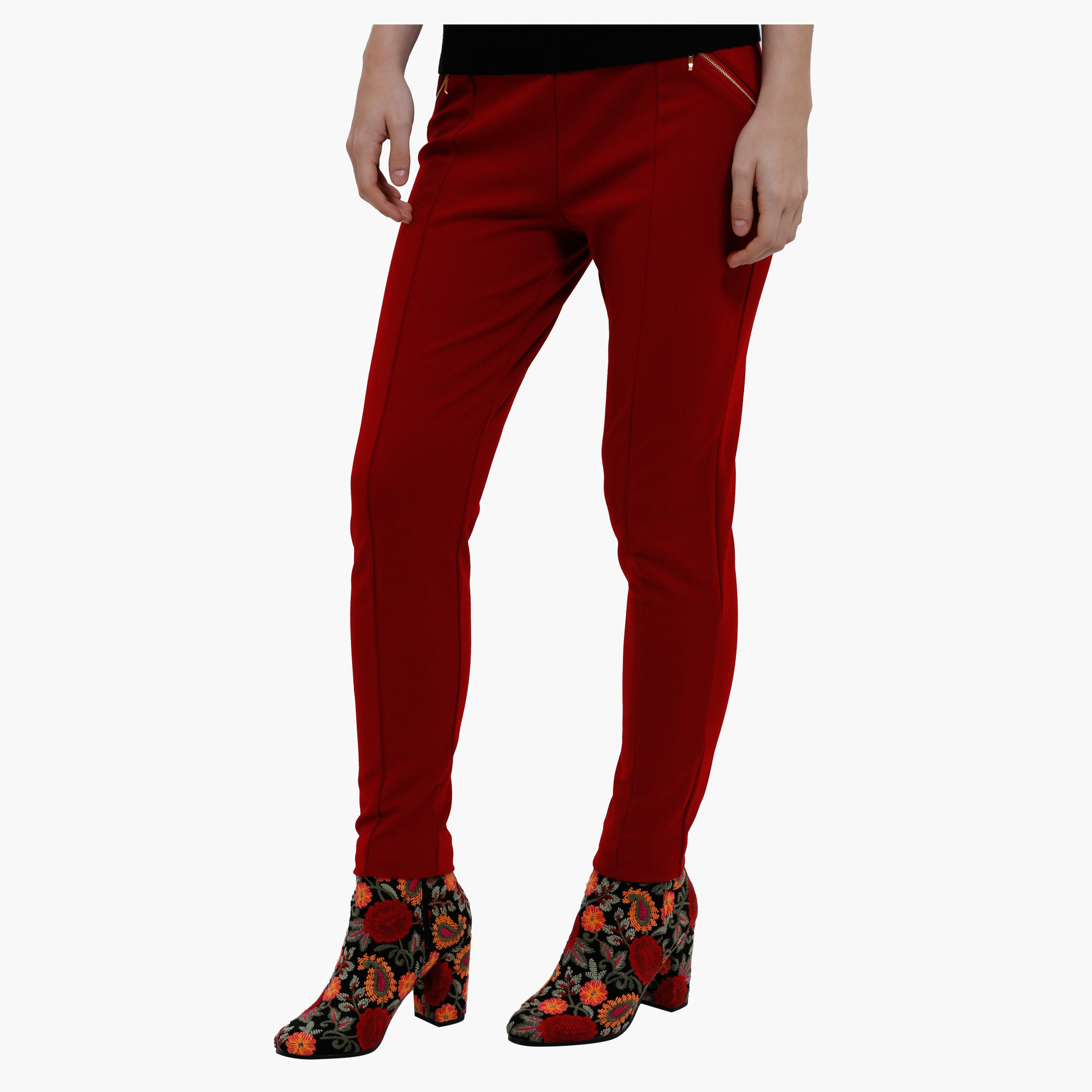 Full Length Leggings with Zip Detailing in Slim Fit-women-clothing-bottoms-leggings-image-3
