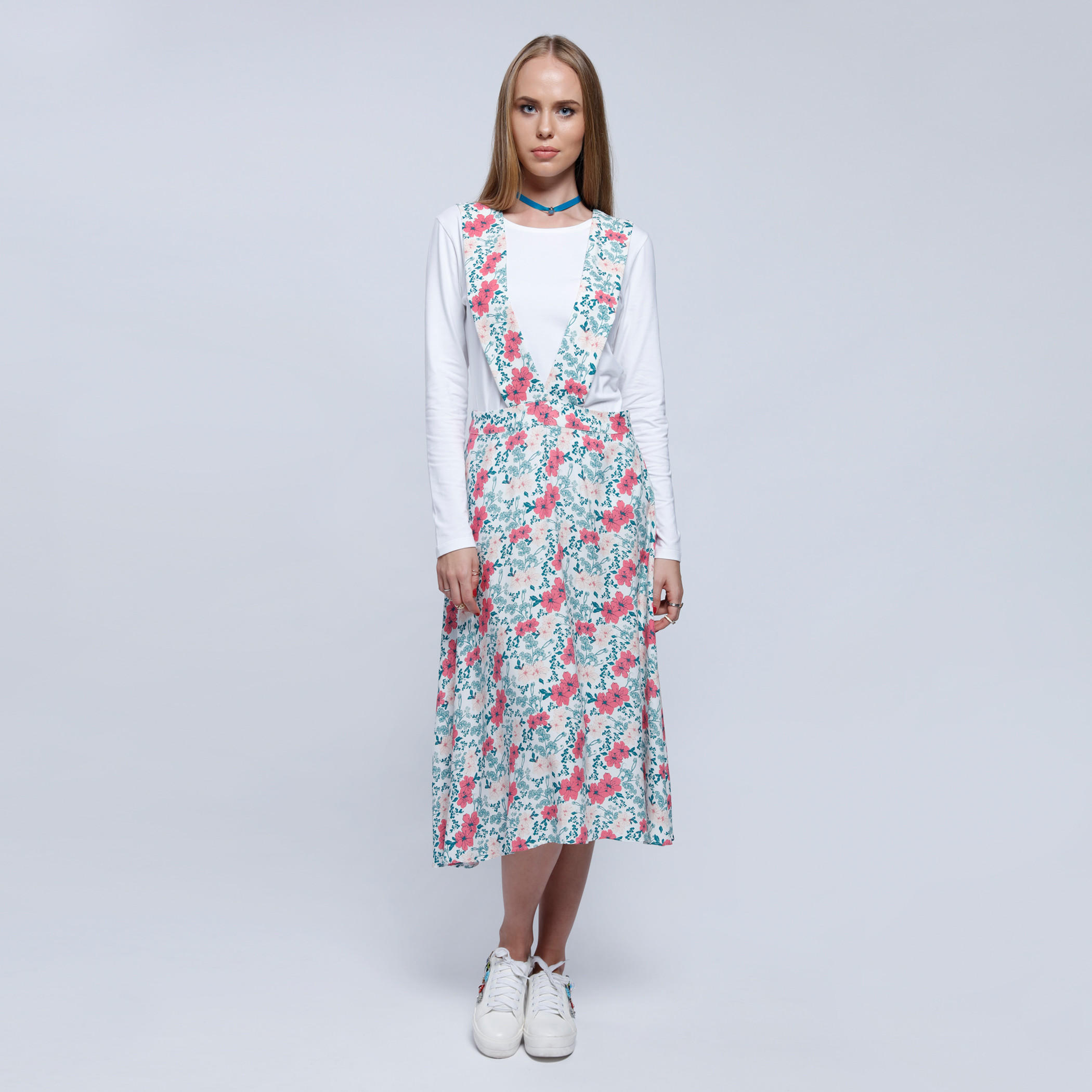 Printed Pinafore Skirt with Asymmetric Hem-women-clothing-bottoms-skirts-image-1