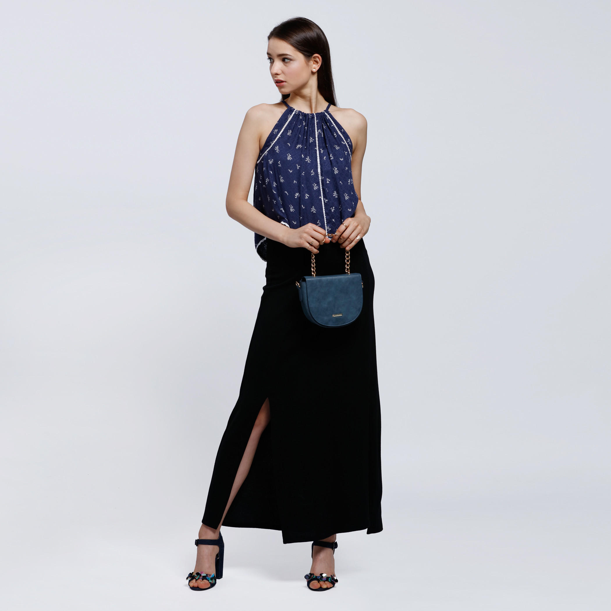 Printed Bubble Trim Top with Tie Up Back-women-clothing-shirtsandblouses-blouses-image-5