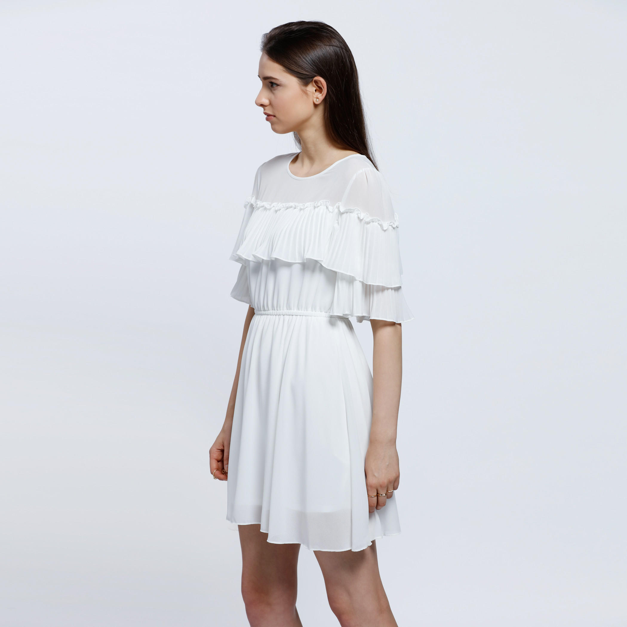 Layered Ruffle Dress Elasticised Waistband-women-clothing-dresses-image-3