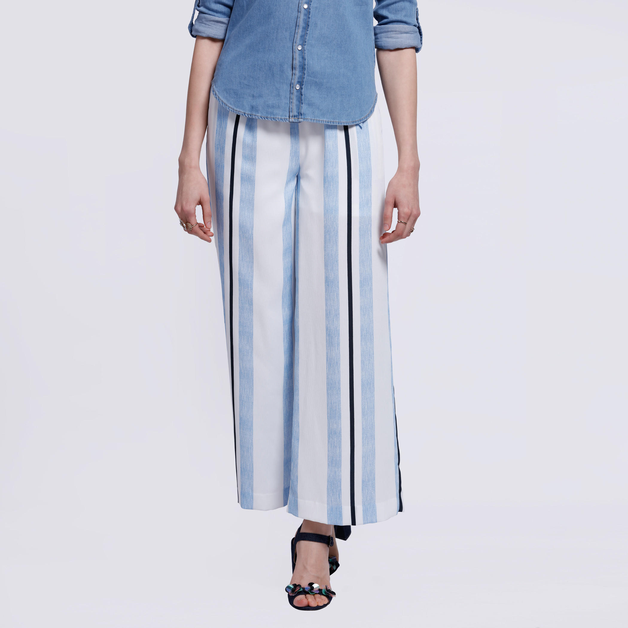 Striped Wide Leg Trousers-women-clothing-bottoms-trousers-image-1
