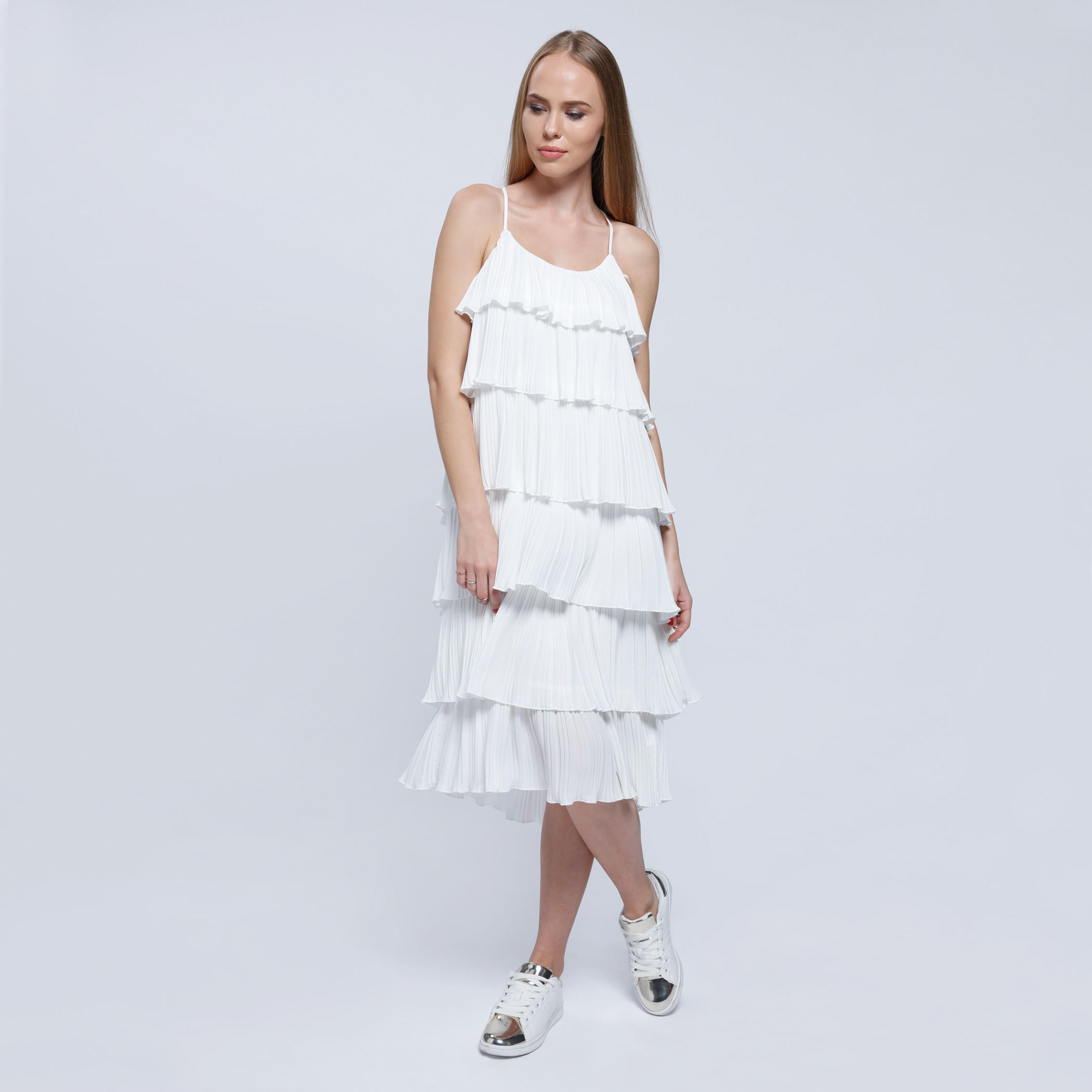 Midi Layer Dress with Spaghetti Strap-women-clothing-dresses-image-1