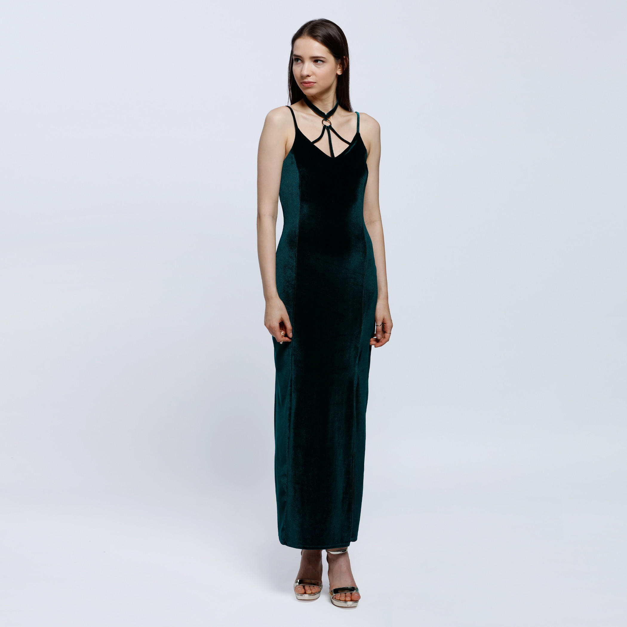 Strappy Choker Neck Detail Maxi Dress-women-clothing-dresses-image-1