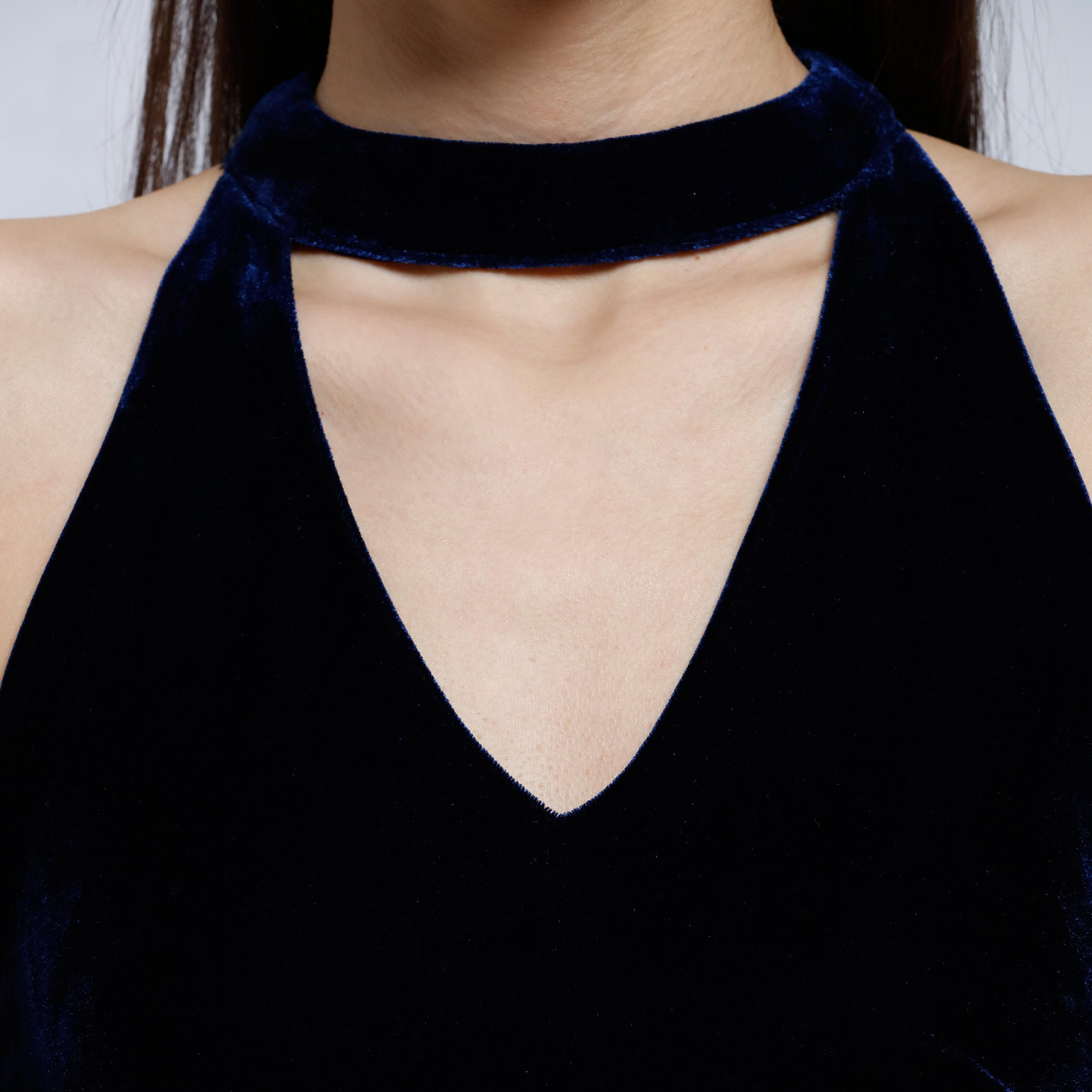 Sleeveless Skater Dress with Choker Neck-women-clothing-dresses-image-4