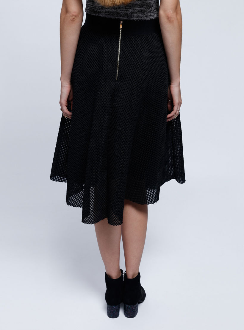 Neoprene Mesh Skirt with Elastic Waistband and Zip Closure-women-clothing-bottoms-skirts-image-2