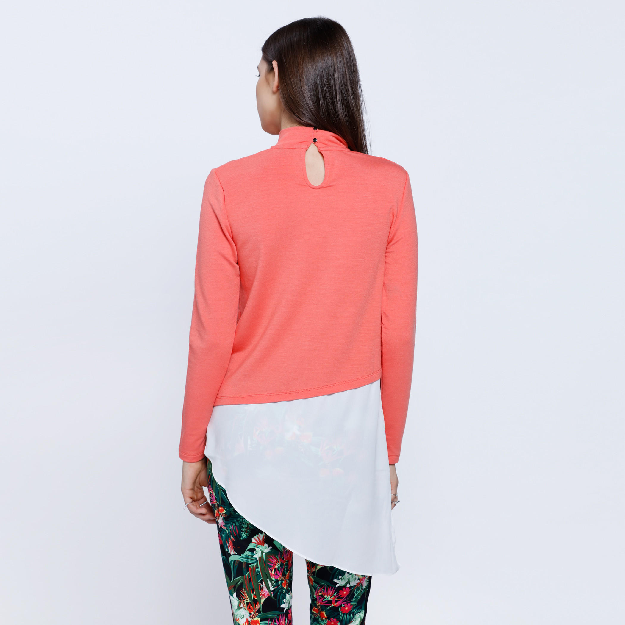 Double Layer Asymmetric Top with Turtle Neck and Long Sleeves-women-clothing-tshirts-image-4
