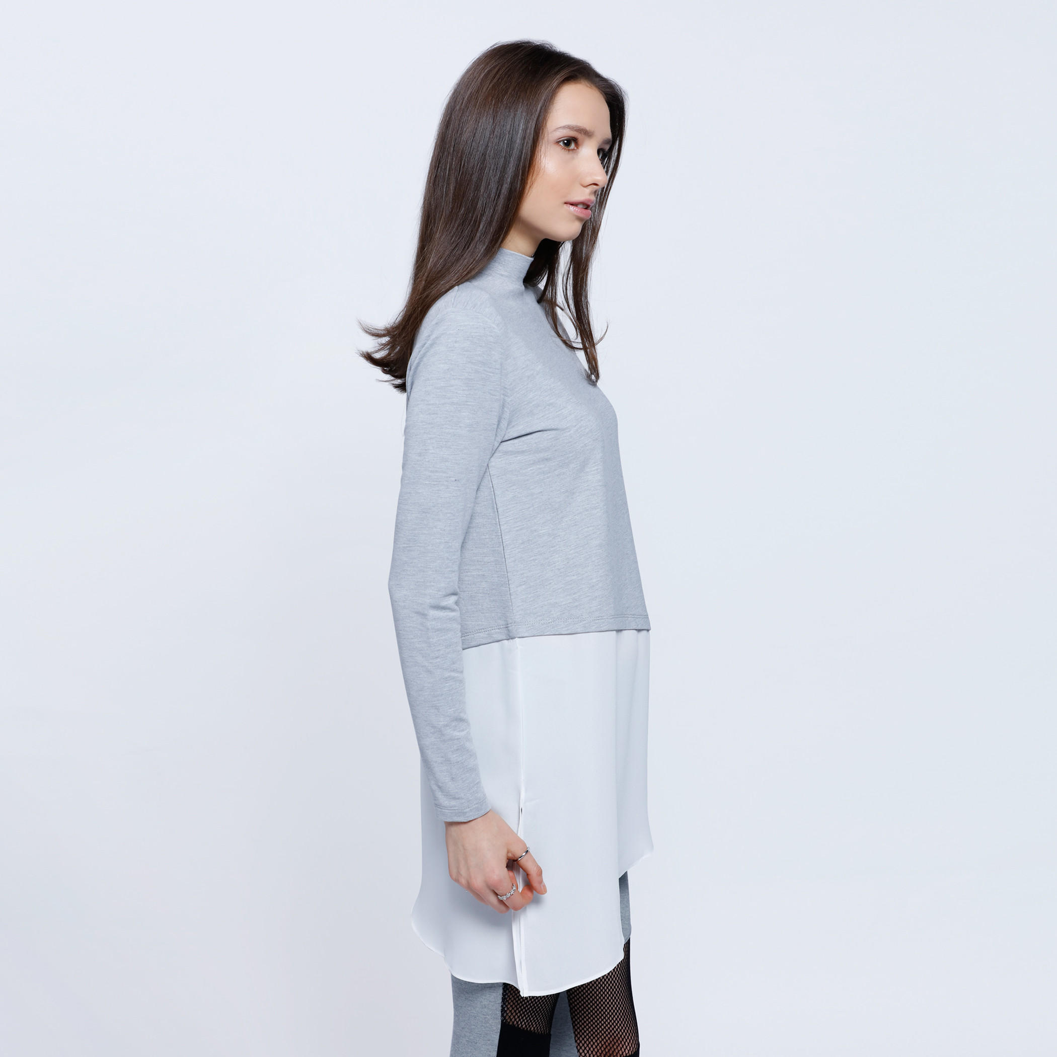 Double Layer Asymmetric Top with Turtle Neck and Long Sleeves-women-clothing-tshirts-image-8