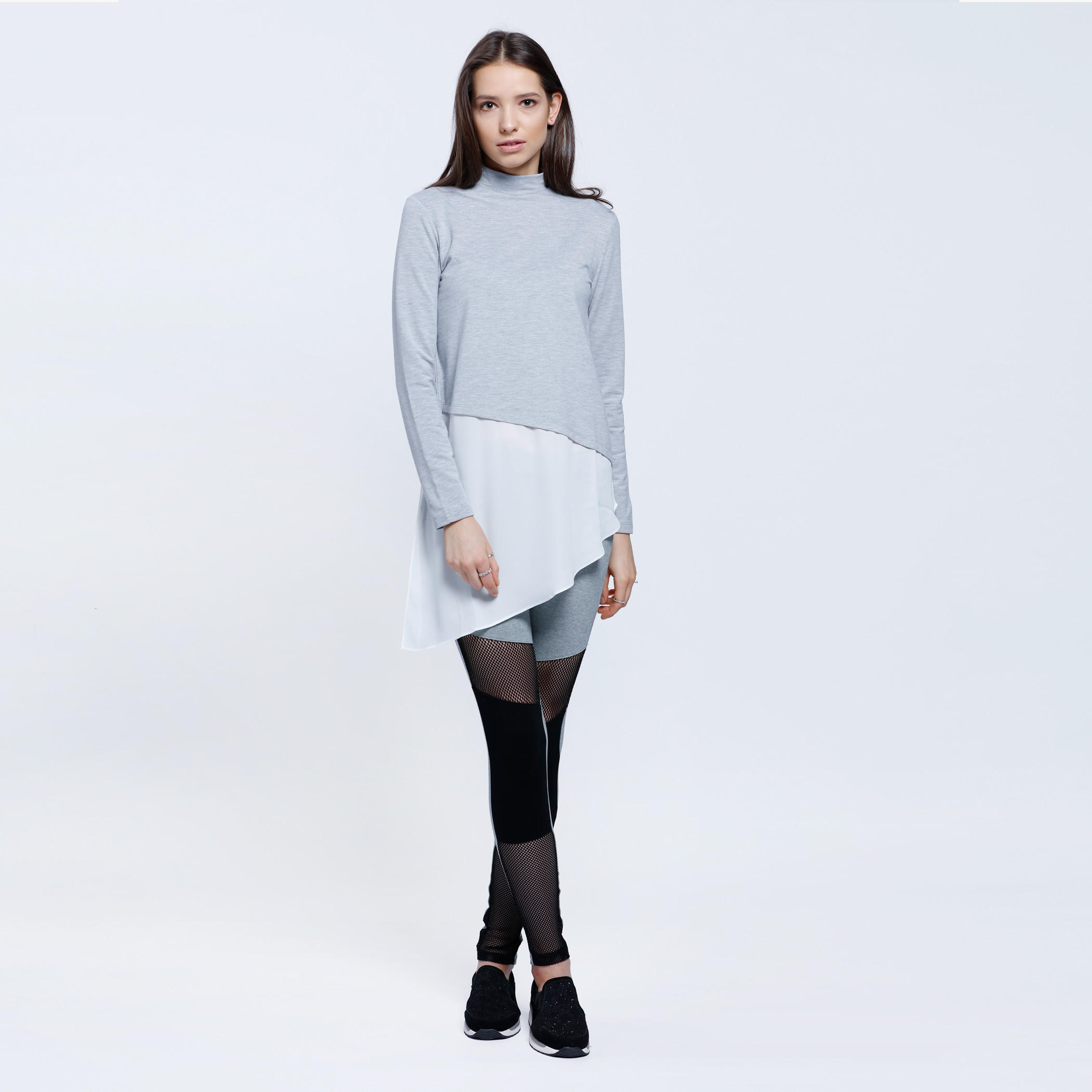 Double Layer Asymmetric Top with Turtle Neck and Long Sleeves-women-clothing-tshirts-image-10