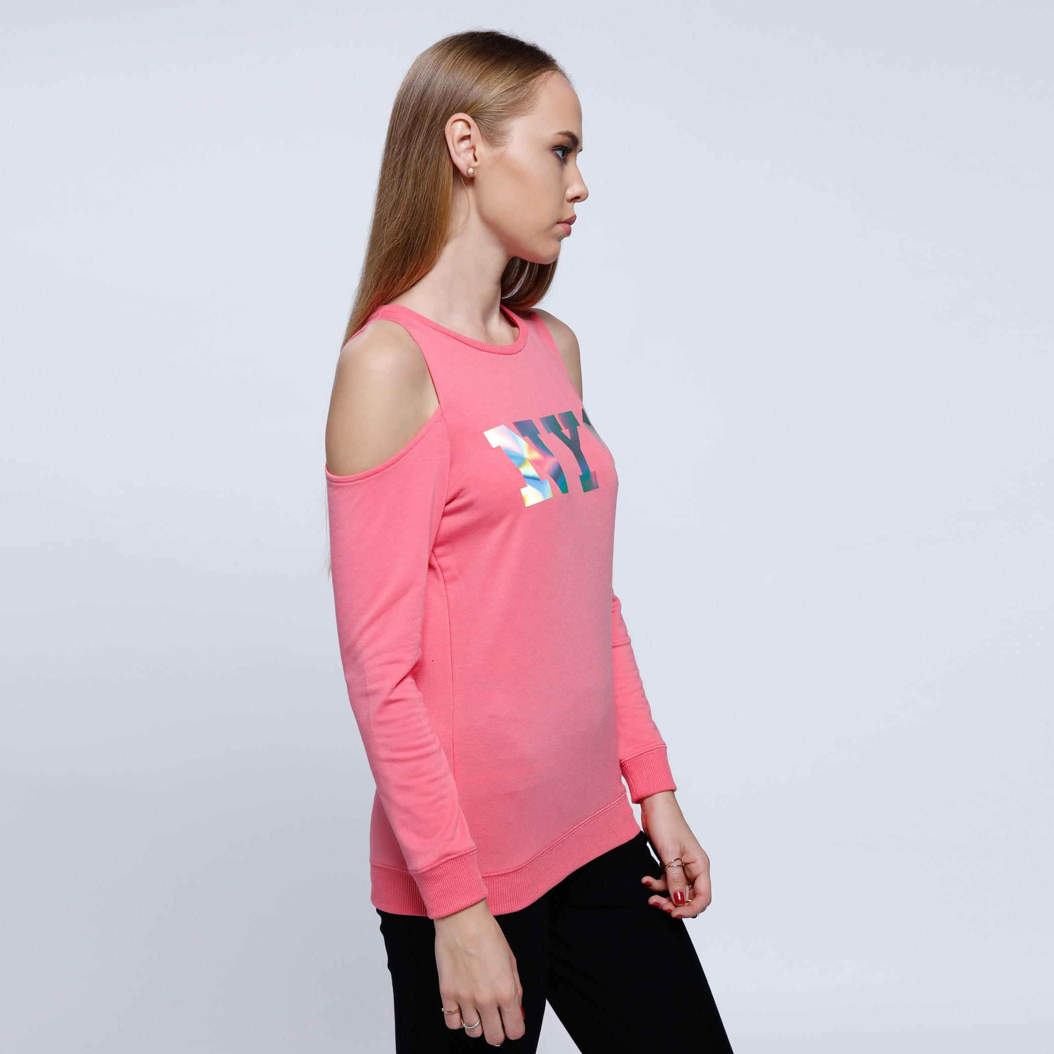 Graphic Print Sweatshirt with Round Neck and Cold Sleeves-women-winterwear-hoodiesandsweatshirts-sweatshirts-image-3