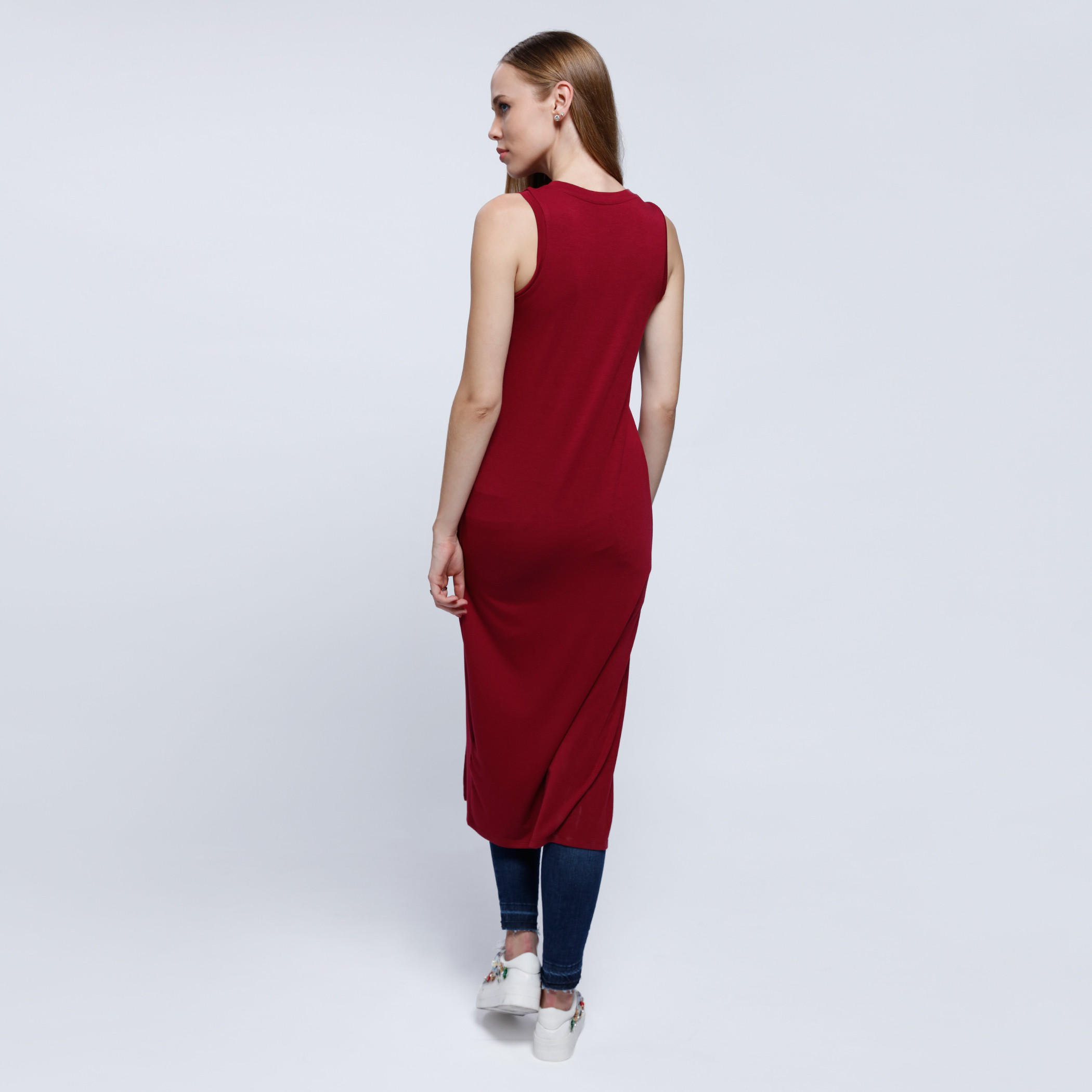 Asymmetrical Longline Top with Round Neck-women-clothing-shirtsandblouses-blouses-image-6