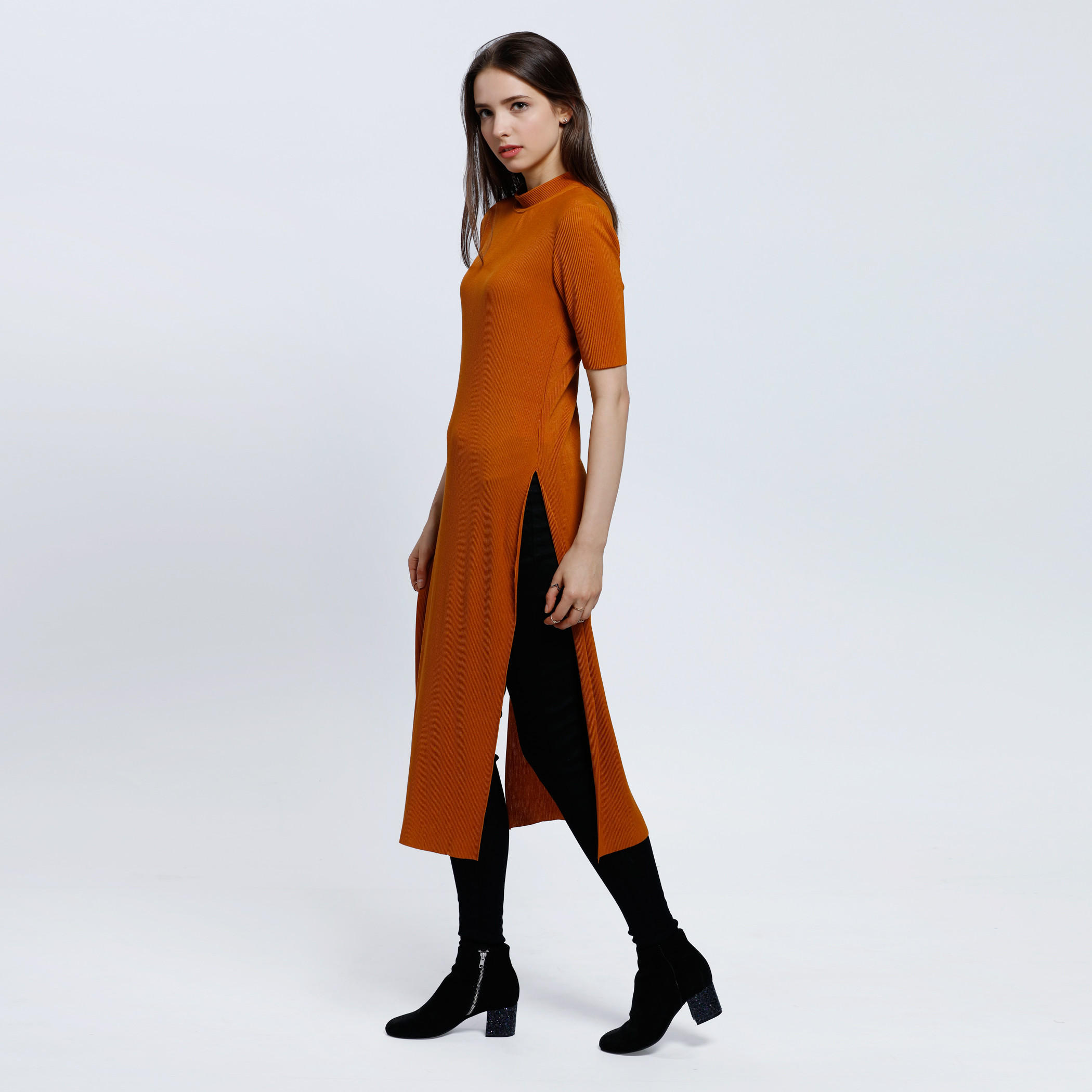High Neck Tunic Top with Short Sleeves-women-clothing-shirtsandblouses-blouses-image-3