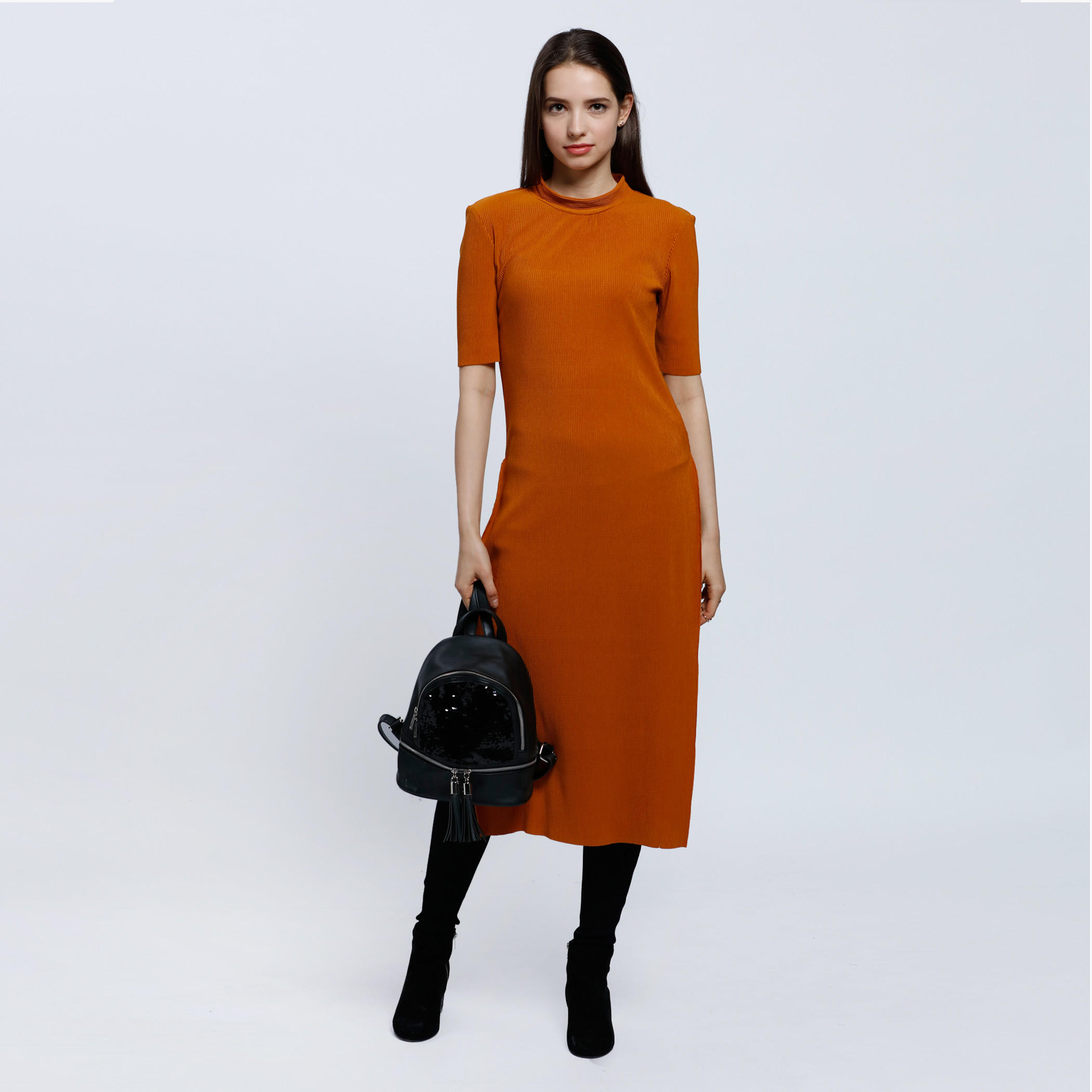 High Neck Tunic Top with Short Sleeves-women-clothing-shirtsandblouses-blouses-image-5