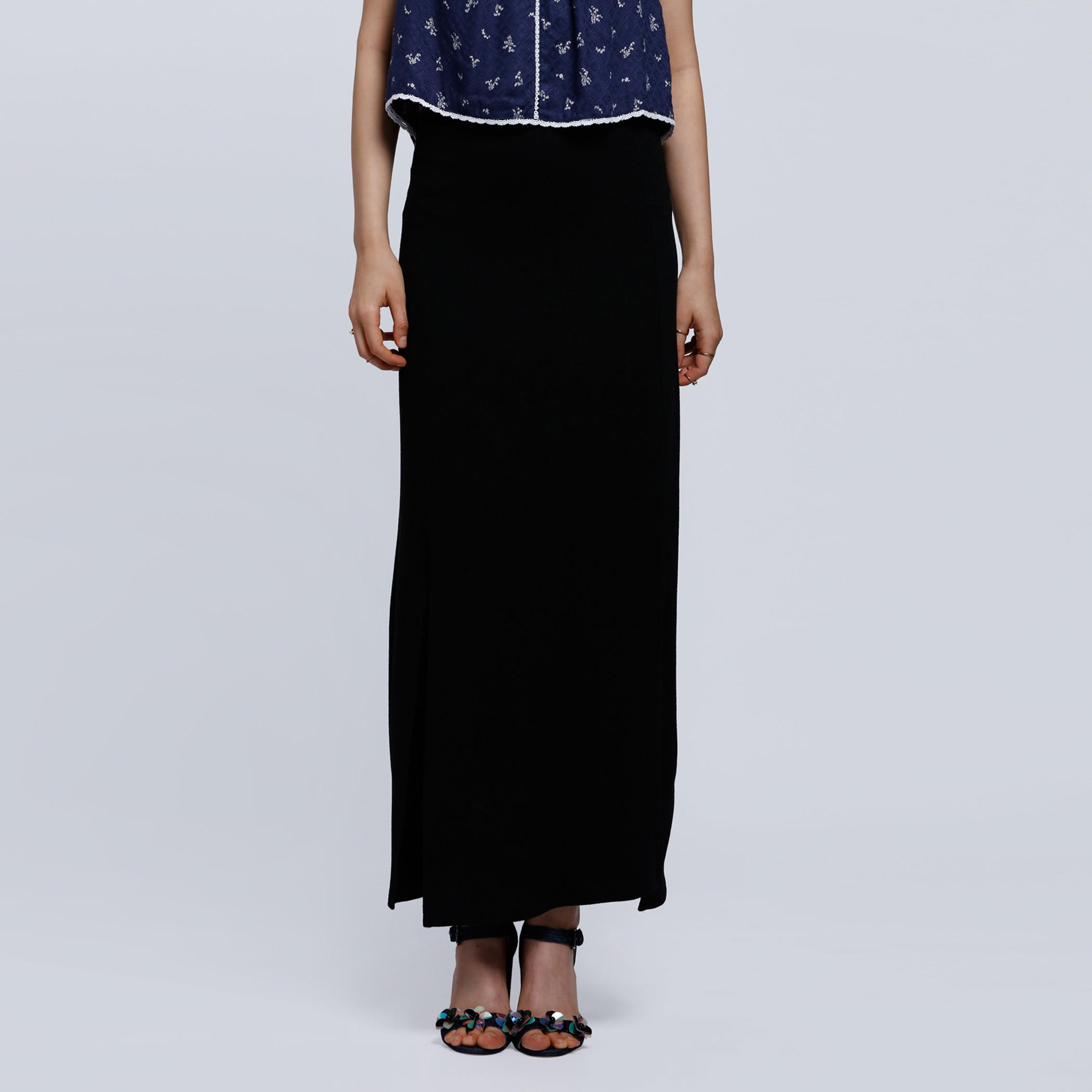 Maxi Skirt with Front Slits-women-clothing-bottoms-skirts-image-1