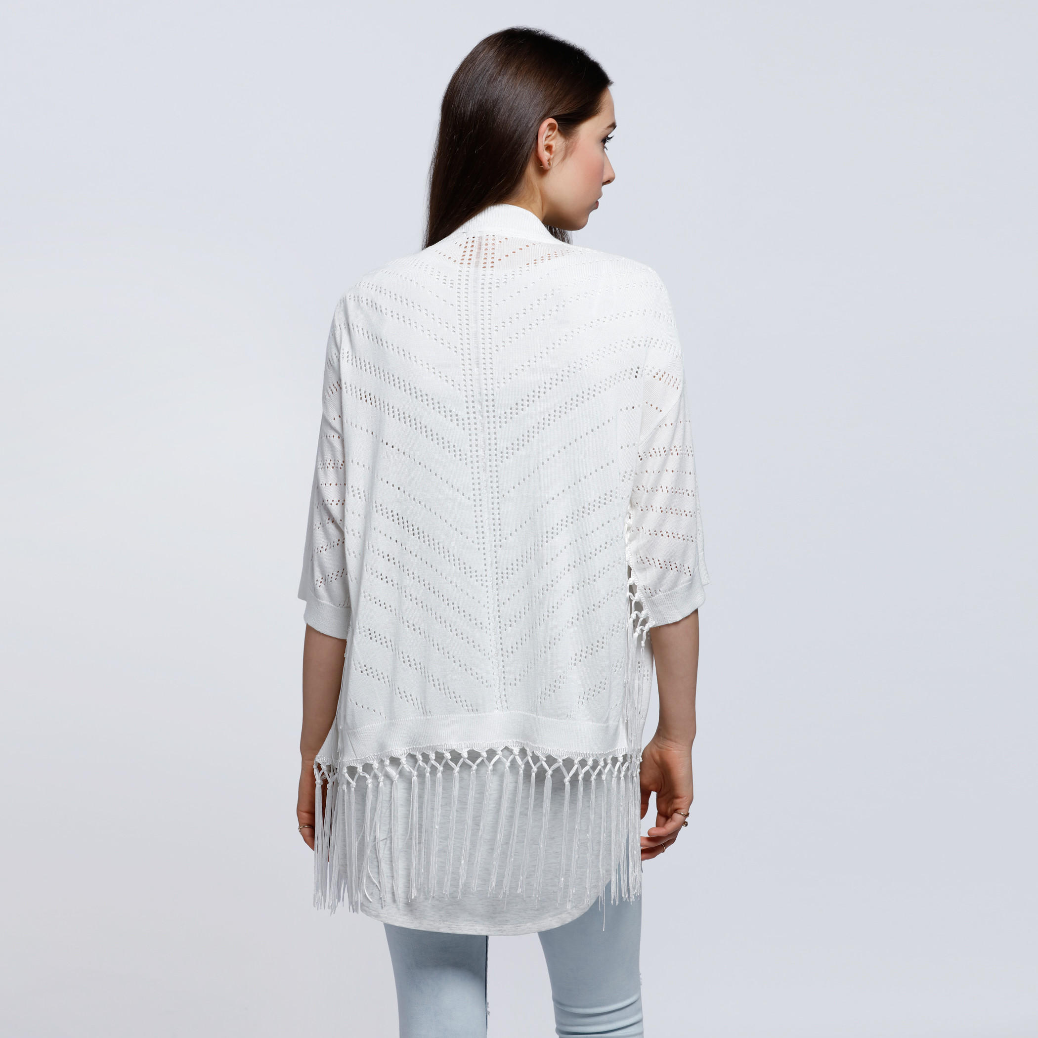 3/4 Sleeves Shrug with Tassels -women-winterwear-cardigansandjumpers-cardigans-image-12
