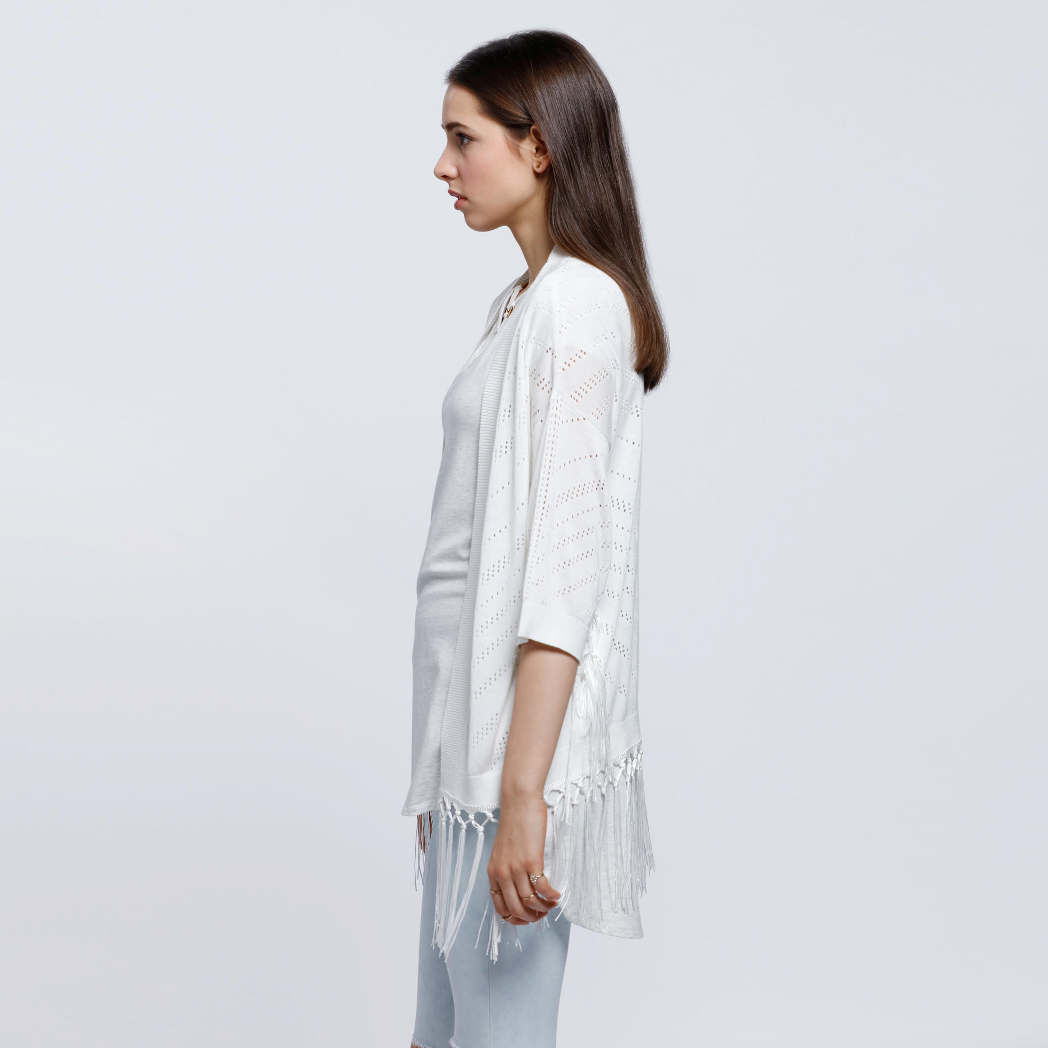 3/4 Sleeves Shrug with Tassels -women-winterwear-cardigansandjumpers-cardigans-image-13