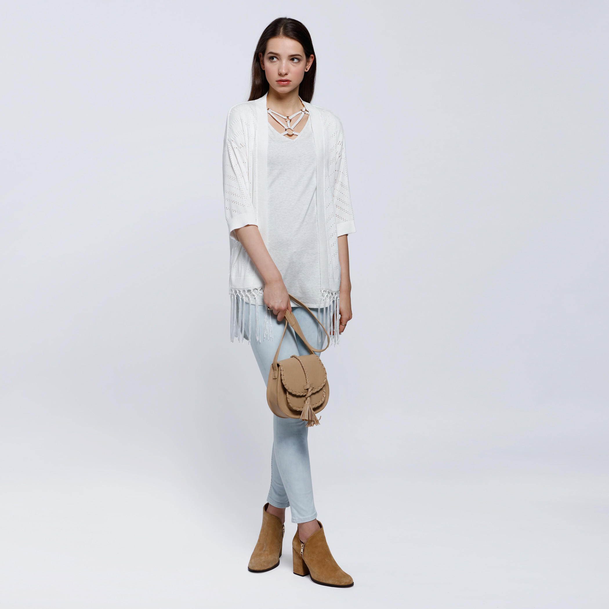 3/4 Sleeves Shrug with Tassels -women-winterwear-cardigansandjumpers-cardigans-image-15