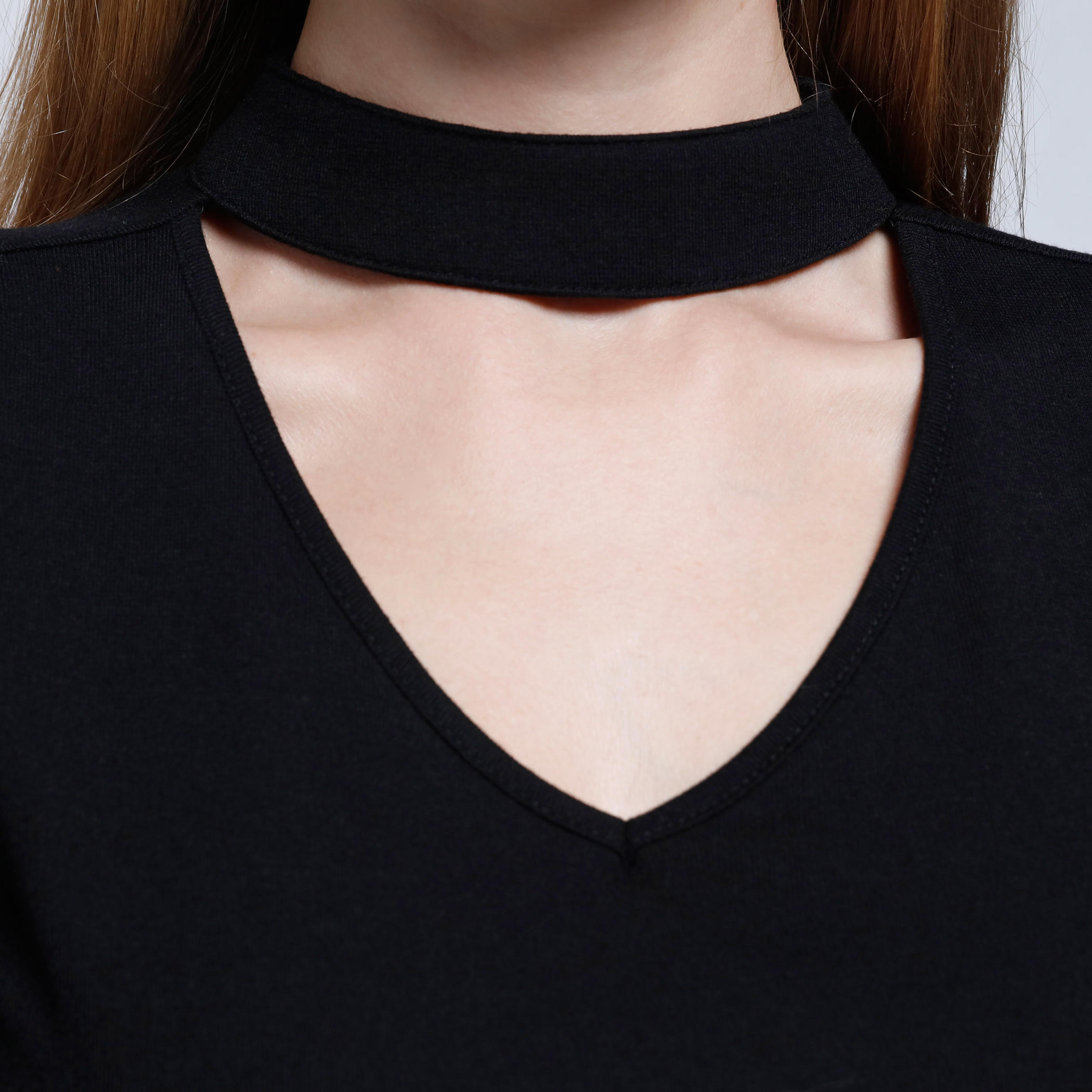 Short Sleeves Top with Choker Neck-women-clothing-shirtsandblouses-blouses-image-4