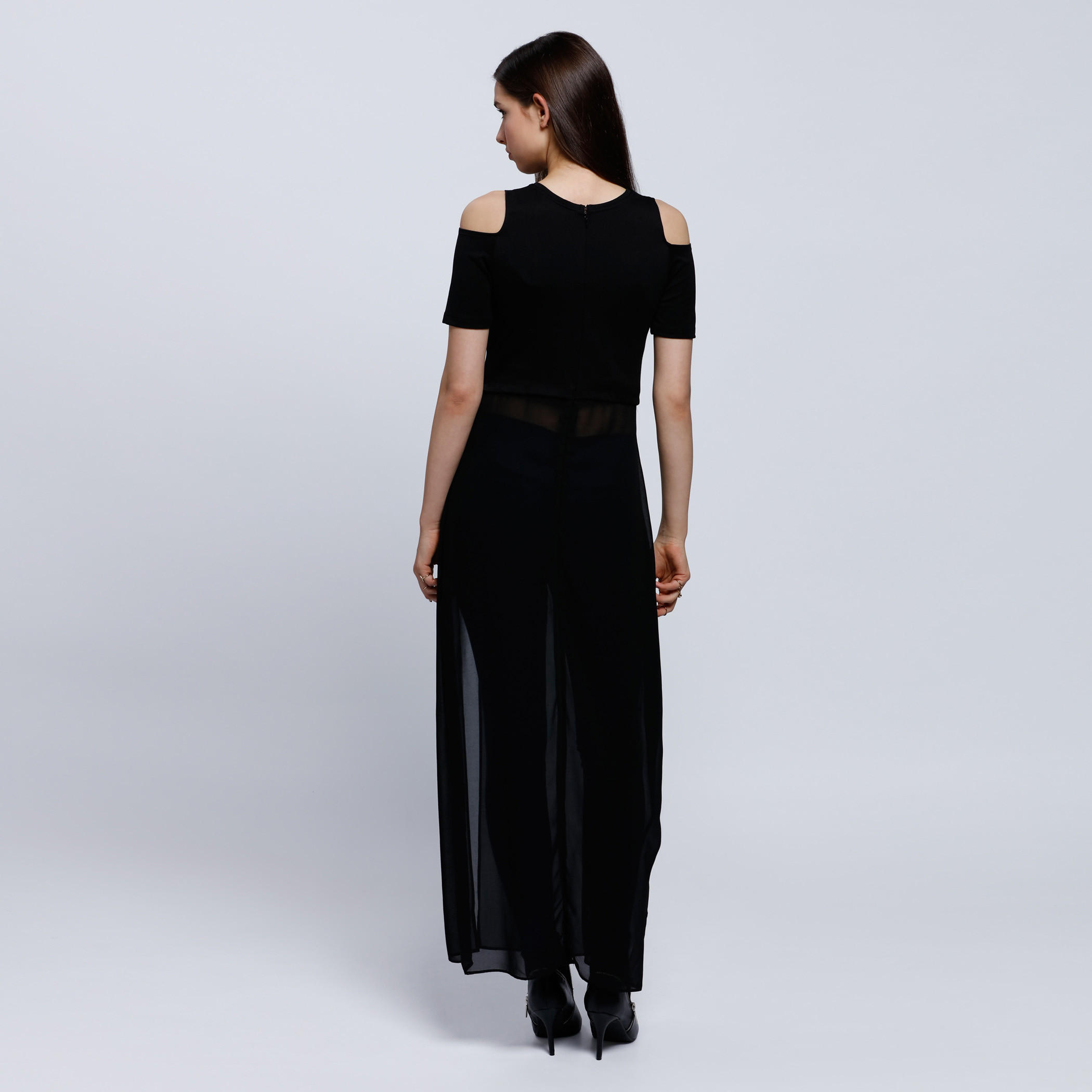 Round Neck Tunic Top with Long Woven Panels and Cold Shoulders-women-clothing-shirtsandblouses-blouses-image-2