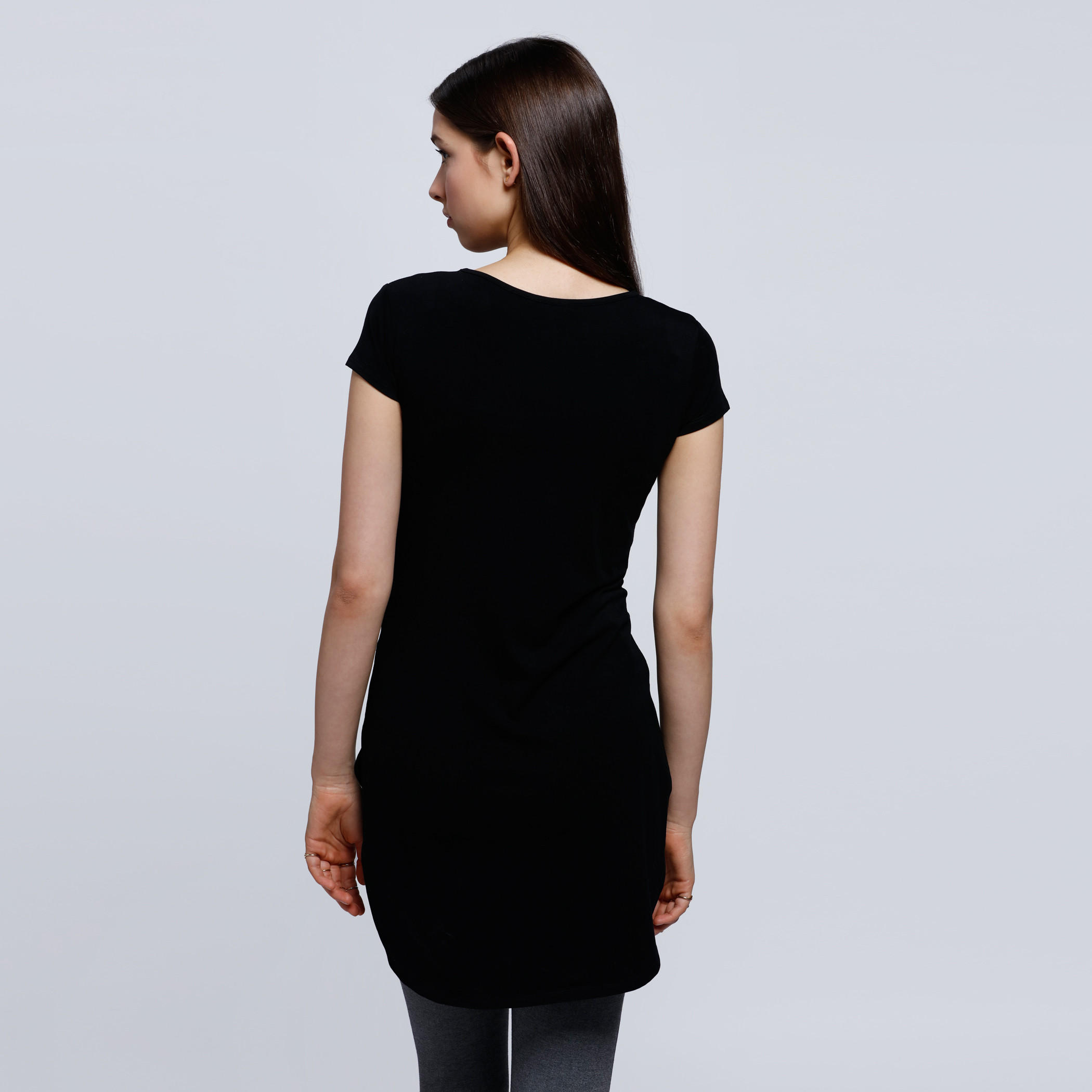 V-Neck T-Shirt With Front Strap Detail and Short Sleeves-women-clothing-tshirts-image-2