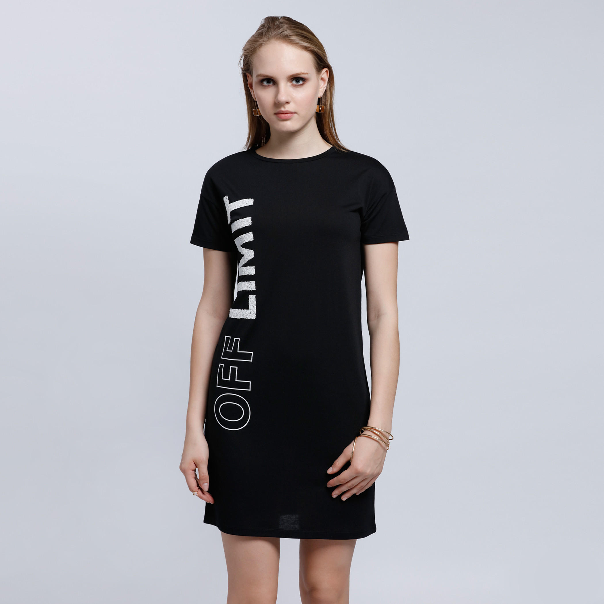 Printed Short Sleeves Long Top-women-clothing-tshirts-image-1
