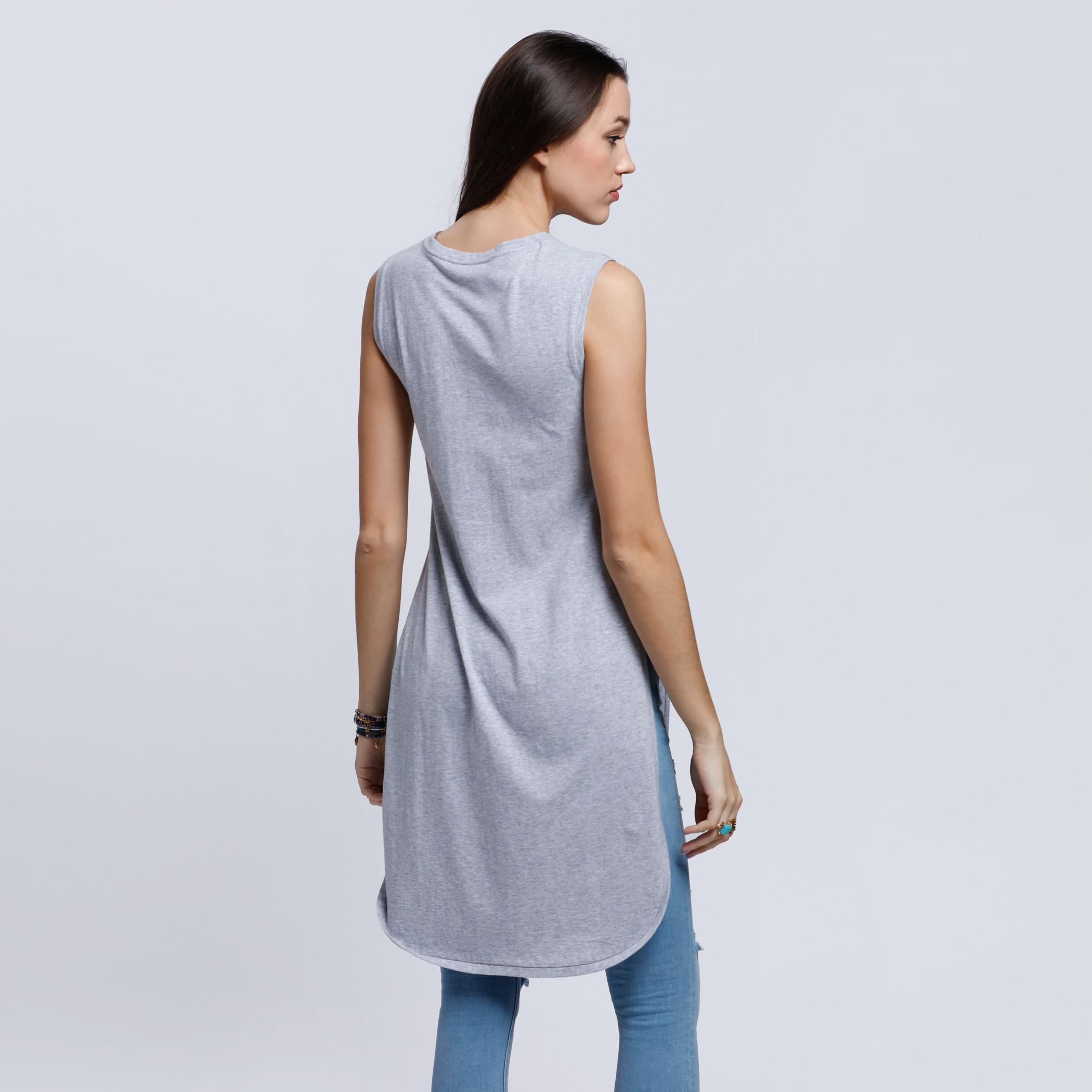 Longline Sleeveless T-Shirt with Crew Neck and Slits-women-clothing-shirtsandblouses-blouses-image-2