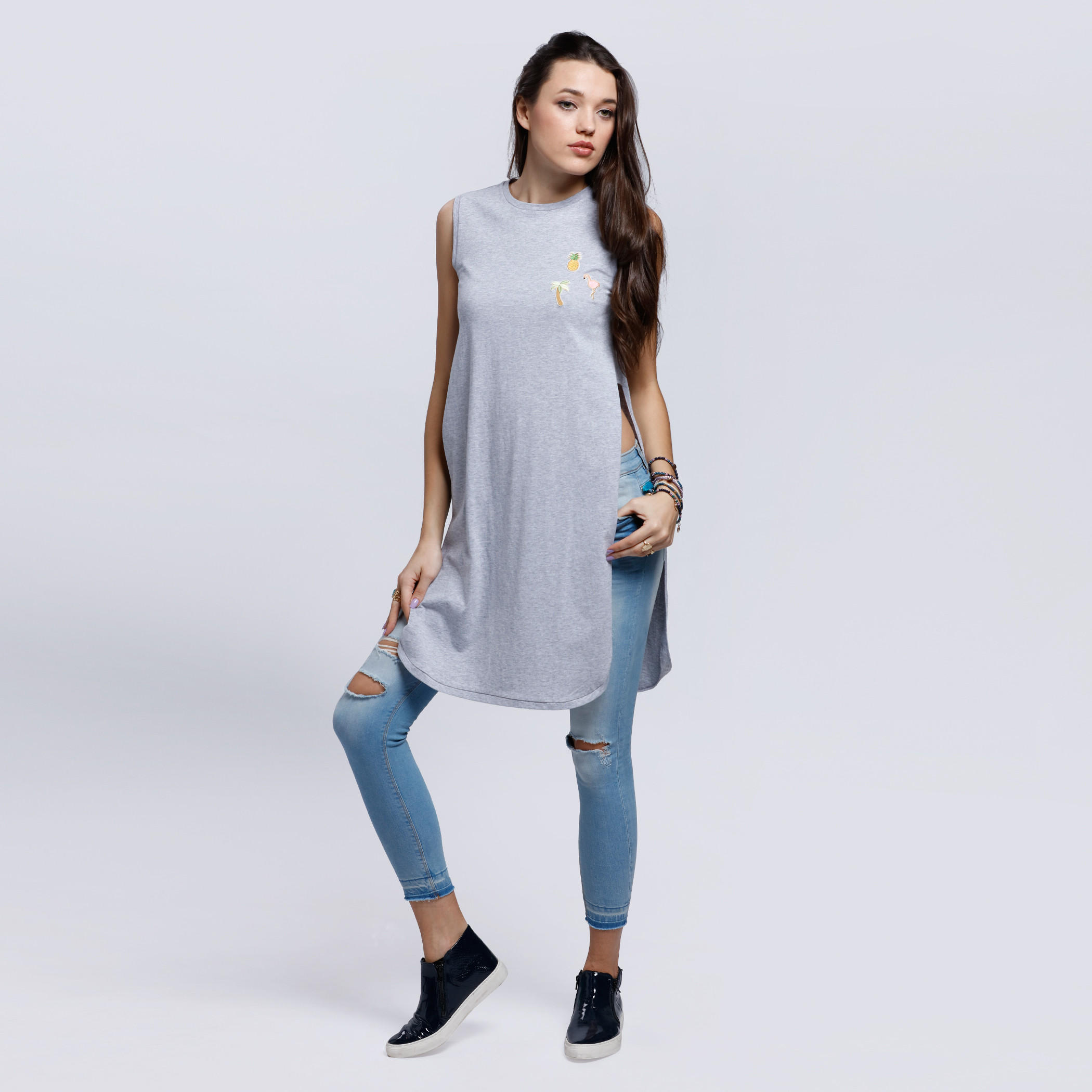Longline Sleeveless T-Shirt with Crew Neck and Slits-women-clothing-shirtsandblouses-blouses-image-5