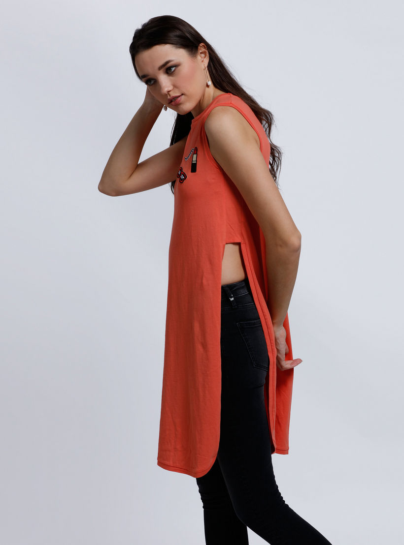 Printed Sleeveless Top with Round Neckline-women-clothing-shirtsandblouses-blouses-image-3