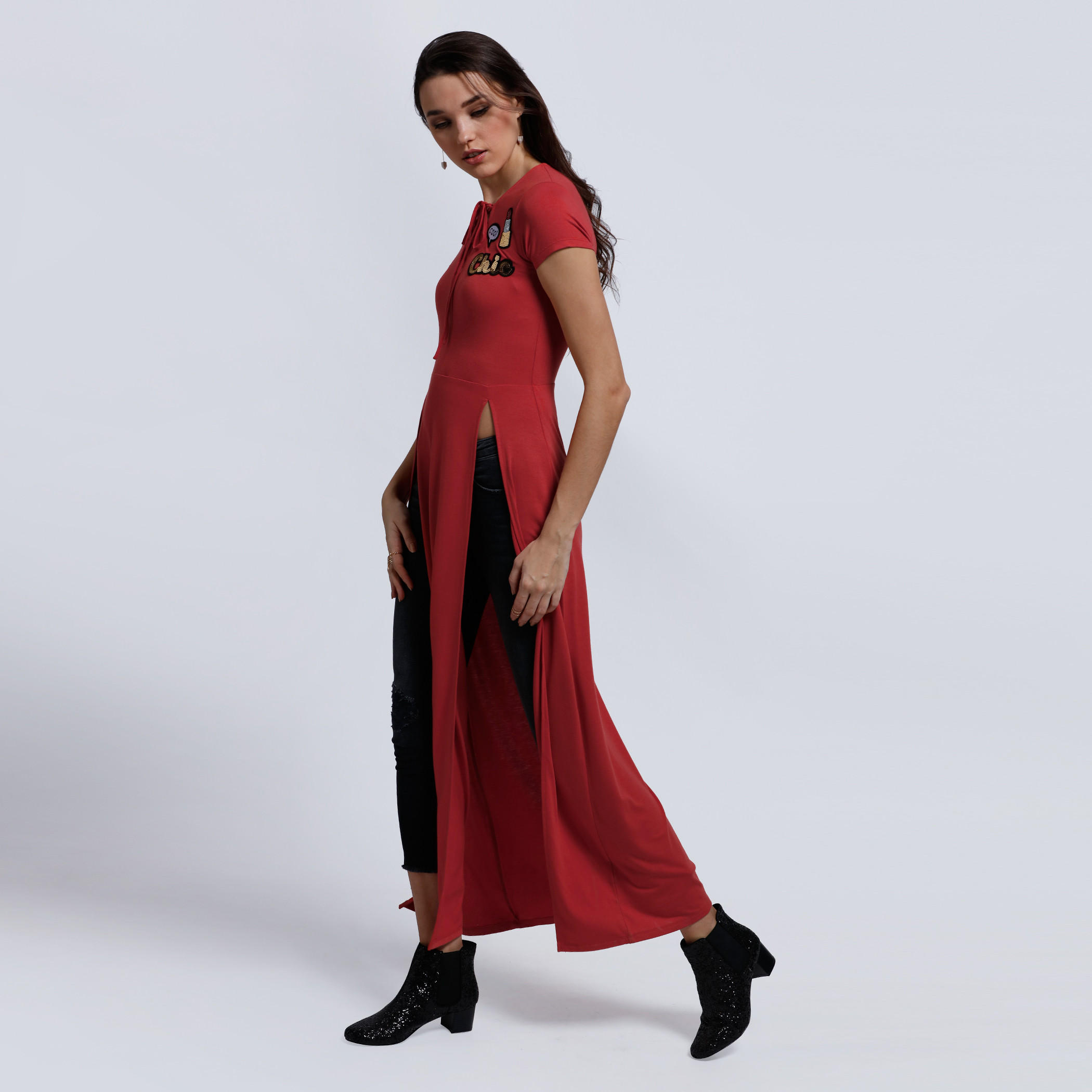 Short Sleeves Top with Dual Slit-women-clothing-shirtsandblouses-blouses-image-3