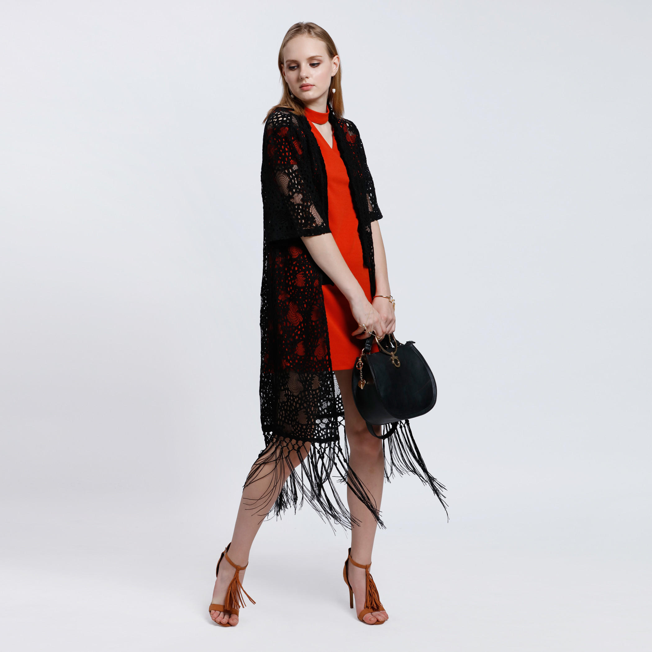 Cold Shoulders Dress with Mid Length-women-clothing-dresses-image-5
