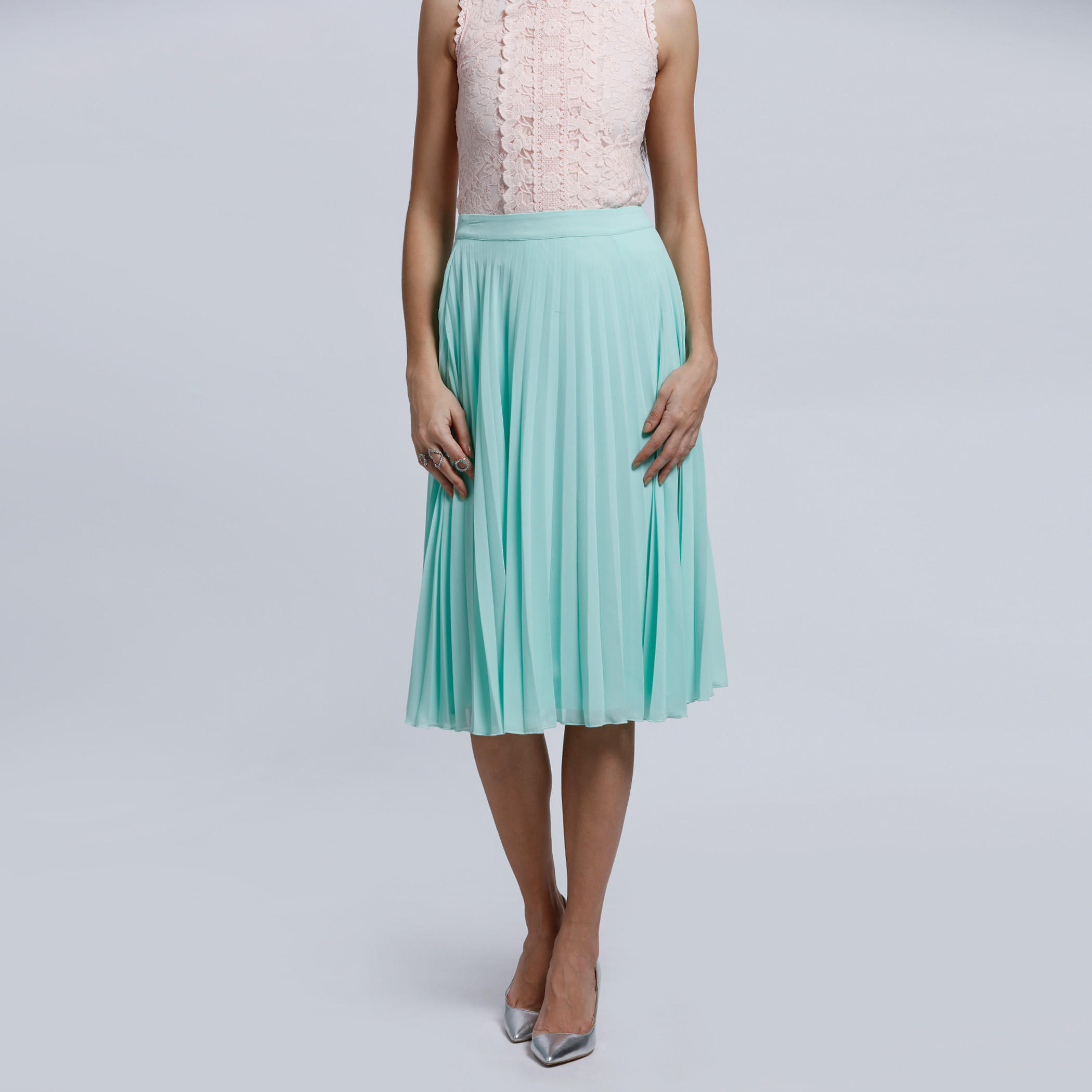 Knee Length Skirt with Elasticised Waistband-women-clothing-bottoms-skirts-image-1