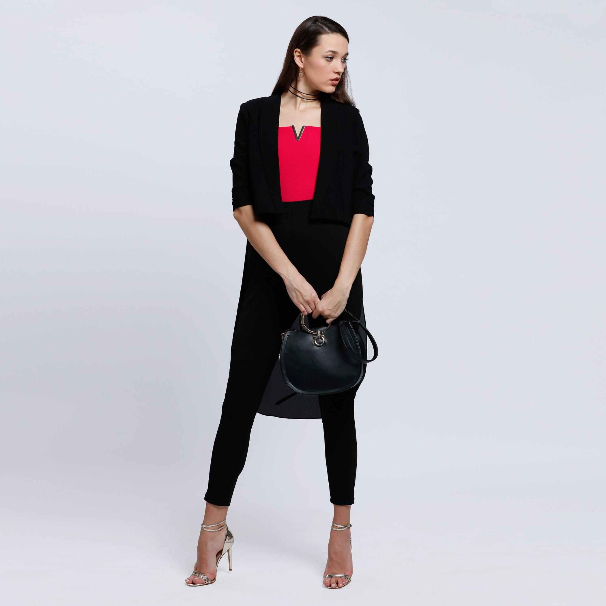 High Low Hem Jacket with 3/4 Sleeves-women-winterwear-coatsandjackets-jackets-image-5