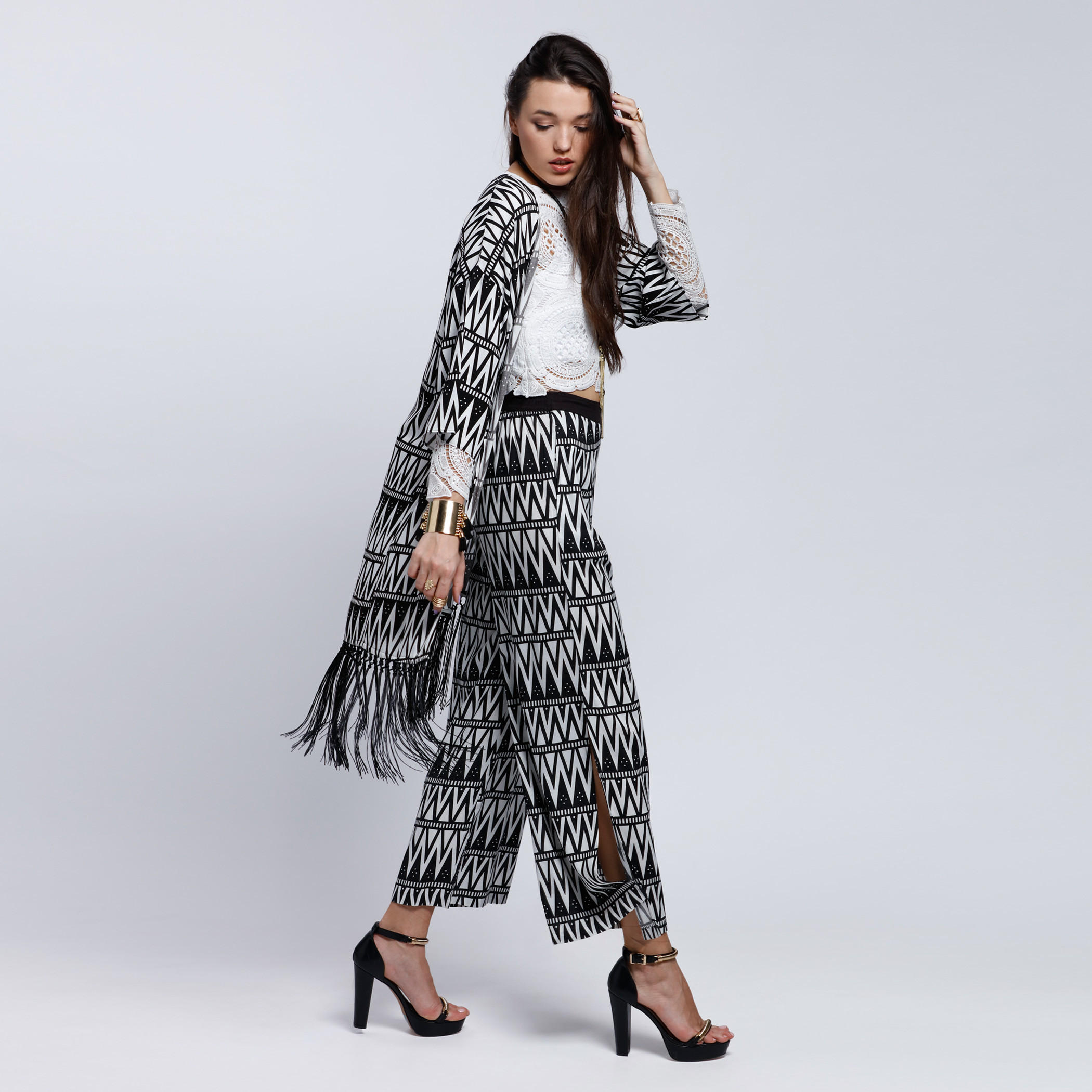 Printed Shrug with 3/4 Sleeves and Tassels-women-winterwear-cardigansandjumpers-cardigans-image-5