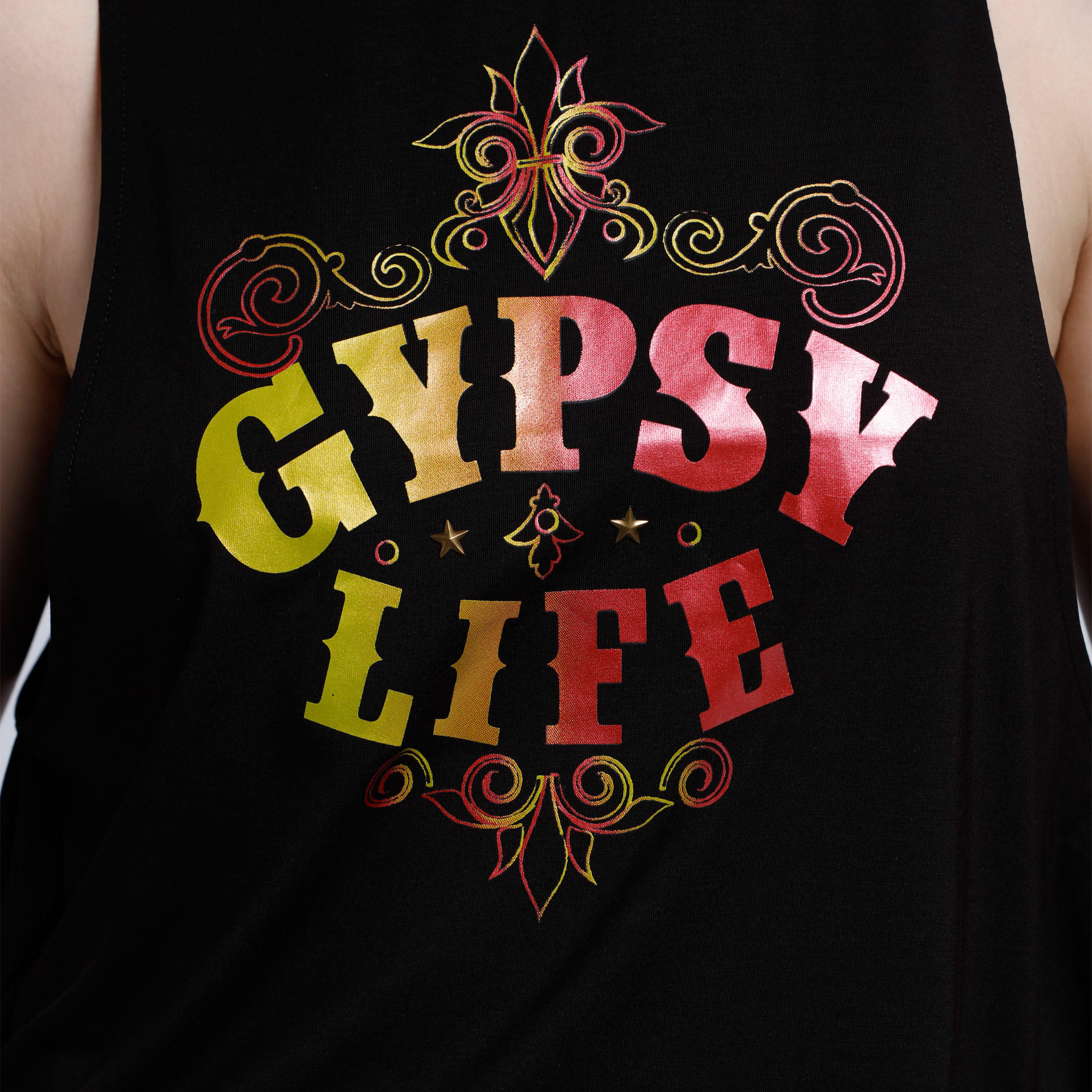 Graphic Print Sleeveless Tank Top with Tassels-women-clothing-tshirts-image-4