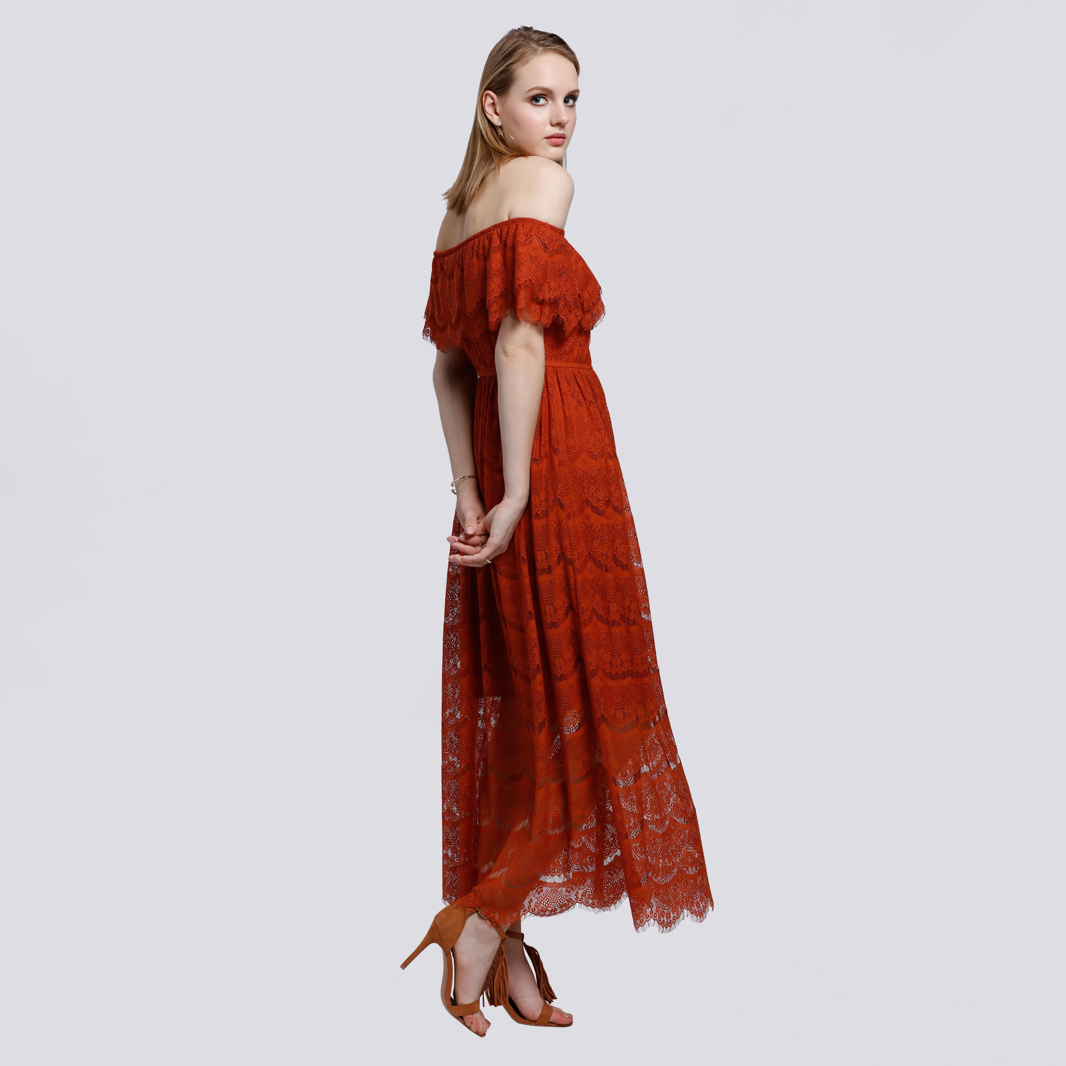 Off Shoulder Dress with Lace Detail-women-clothing-dresses-image-2